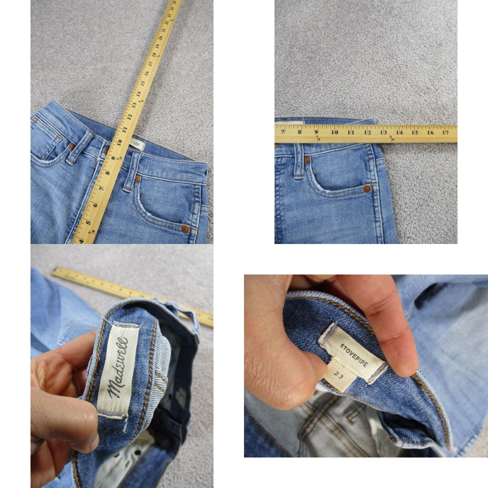 Madewell Madewell Jeans Womens 23 Stovepipe Light Wash Denim Zip Mid Rise Regular Blue Straight Size 40" / US 18 - 8 Thumbnail