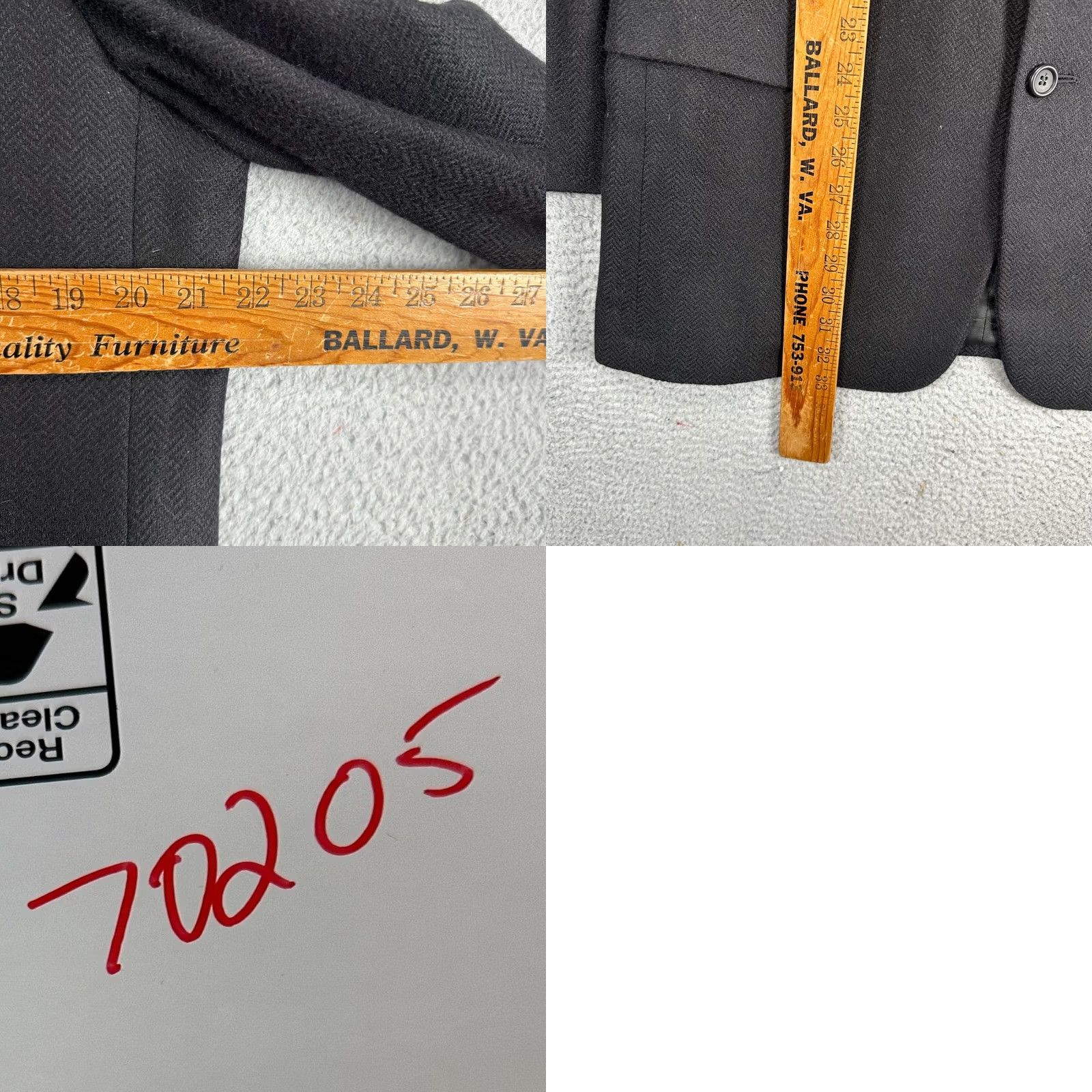 Camel Todays Man Mens Sport Coat Blazer 42L Black Herringbone Camel Hair Made In Italy Long Sleeve Notch Lapel Three-Button Size 42R - 9 Thumbnail