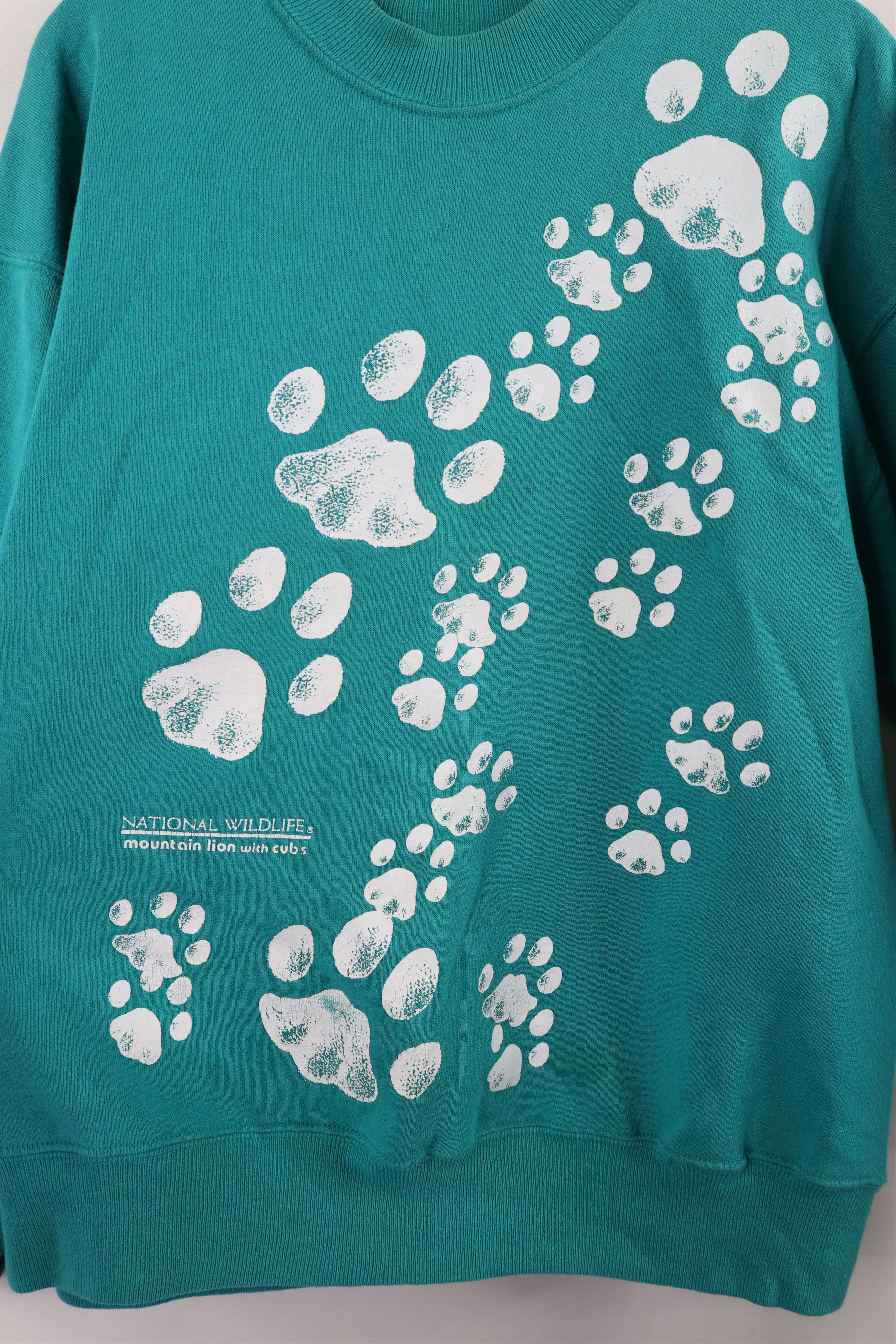 Vintage Vintage 90s Streetwear Mountain Lion with Cubs Sweatshirt Size L / US 10 / IT 46 - 5 Thumbnail