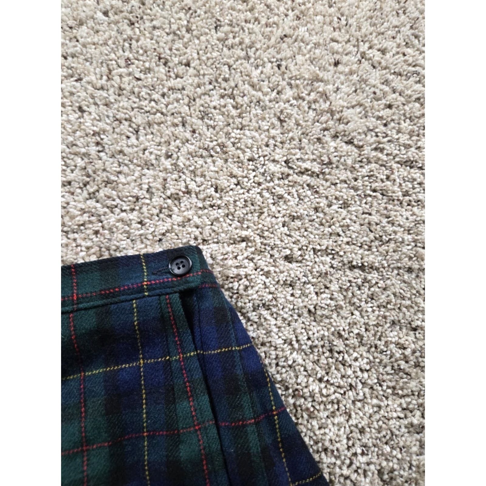 Pendleton VINTAGE Pendleton Skirt Womens 24 Blue Green Plaid Pleated Midi Wool Made USA 70s Womens Size 42" / US 20 - 3 Thumbnail