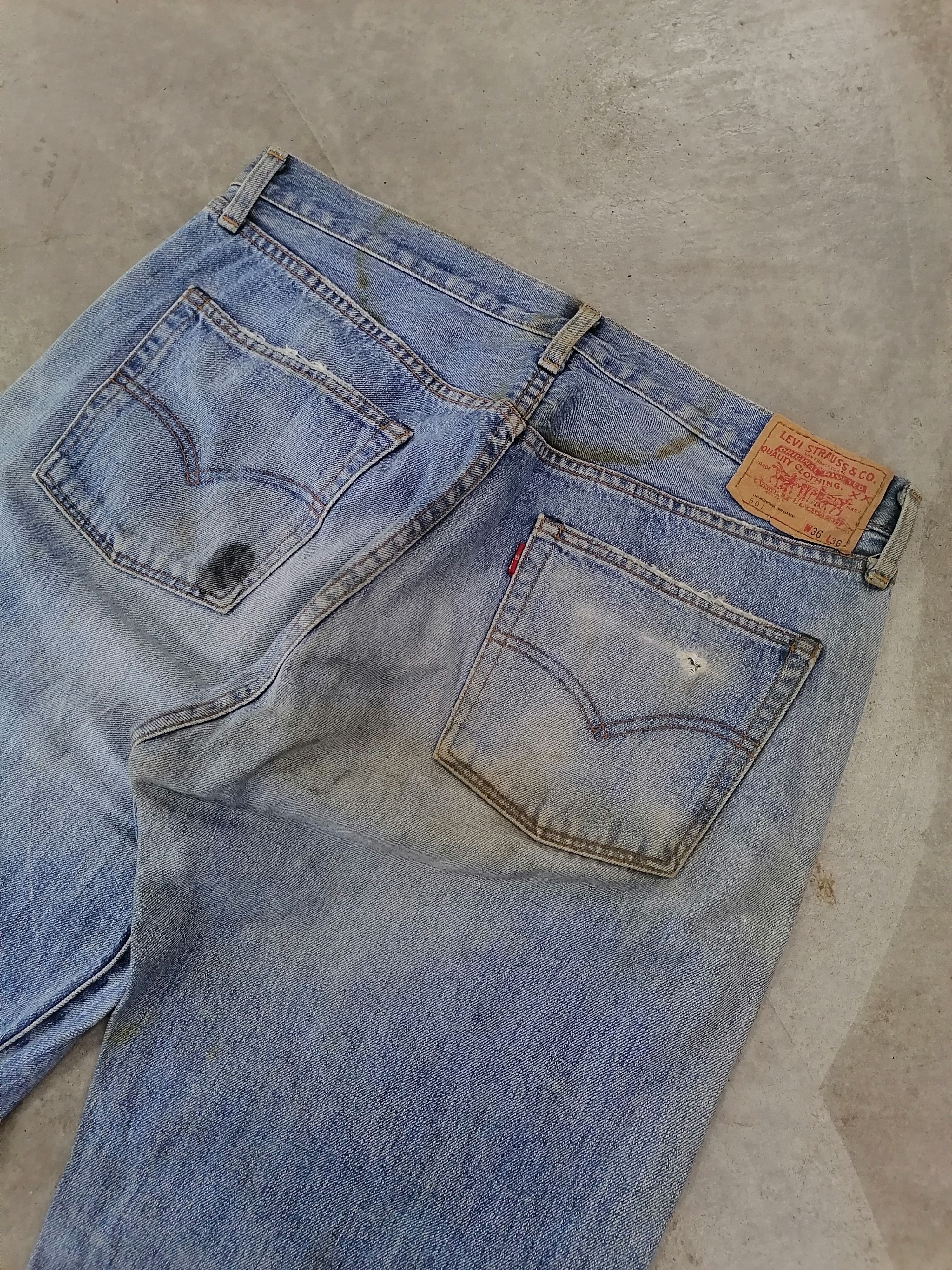 Levi's Vintage Clothing × Vintage Vintage Levi's 501 Top Button J09 Distressed Denim Pants Size US 34 / EU 50 - 10 Thumbnail