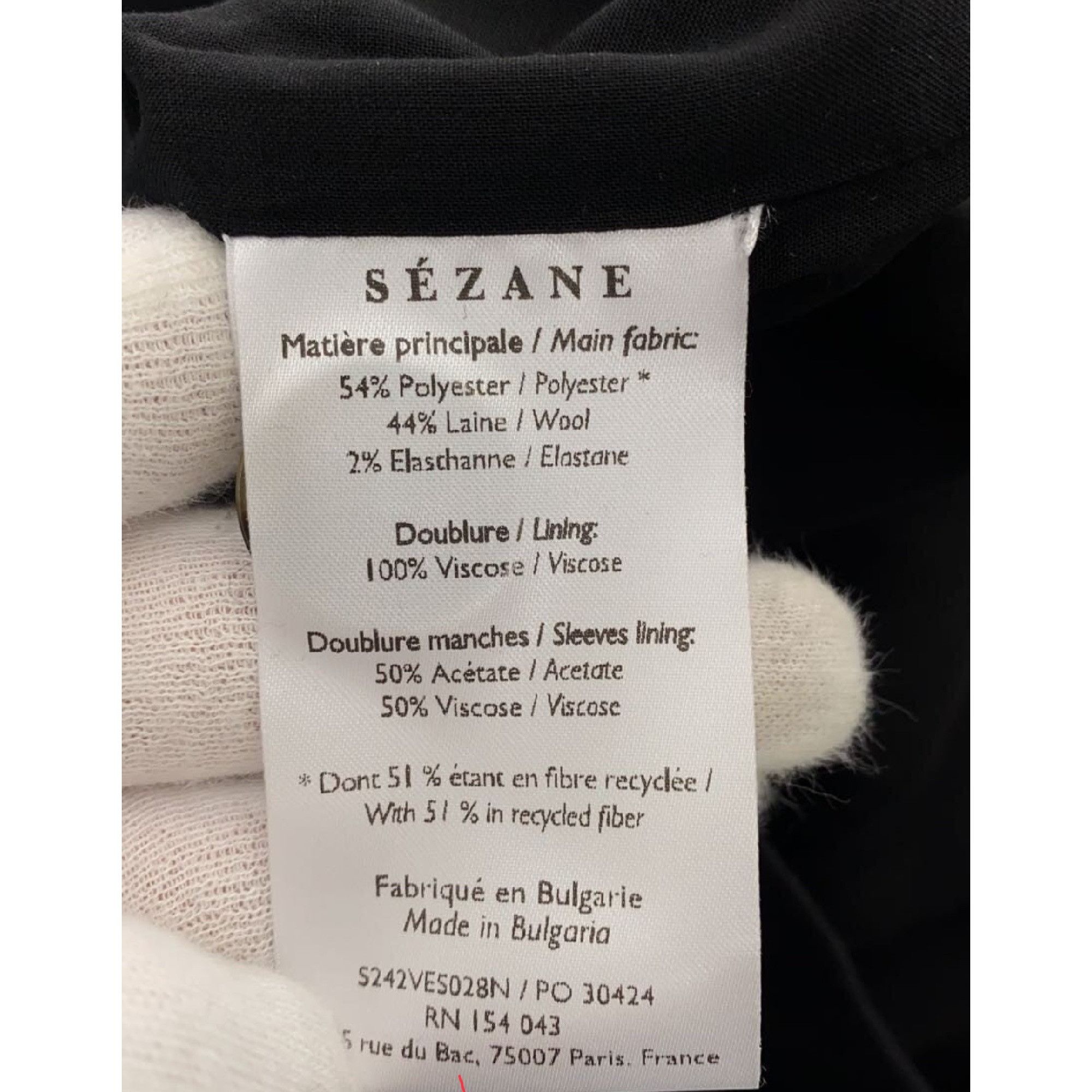 Sezane Sezane will wool black jacket SZL bust 46 Size L / US 10 / IT 46 - 4 Thumbnail