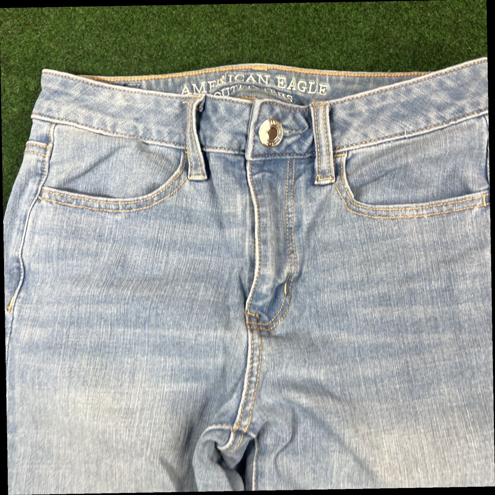 American Eagle Outfitters American Eagle Women's Jeans Size 2 Blue 360 Super Stretch Super High Rise 26x28 Size 26" / US 2 / IT 38 - 2 Thumbnail
