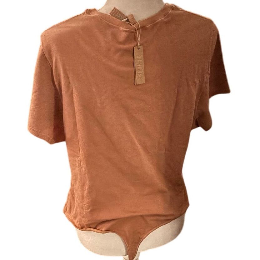 SKIMS Skims Essential Short Sleeve Bodysuit in Sedona 4X Size 4XL / US 24-26 - 3 Thumbnail