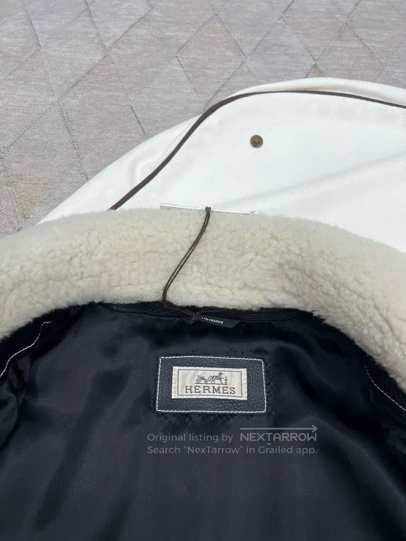 Hermes Hermes Autumn and winter fur-trimmed aviator leather jacke Size US M / EU 48-50 / 2 - 5 Thumbnail