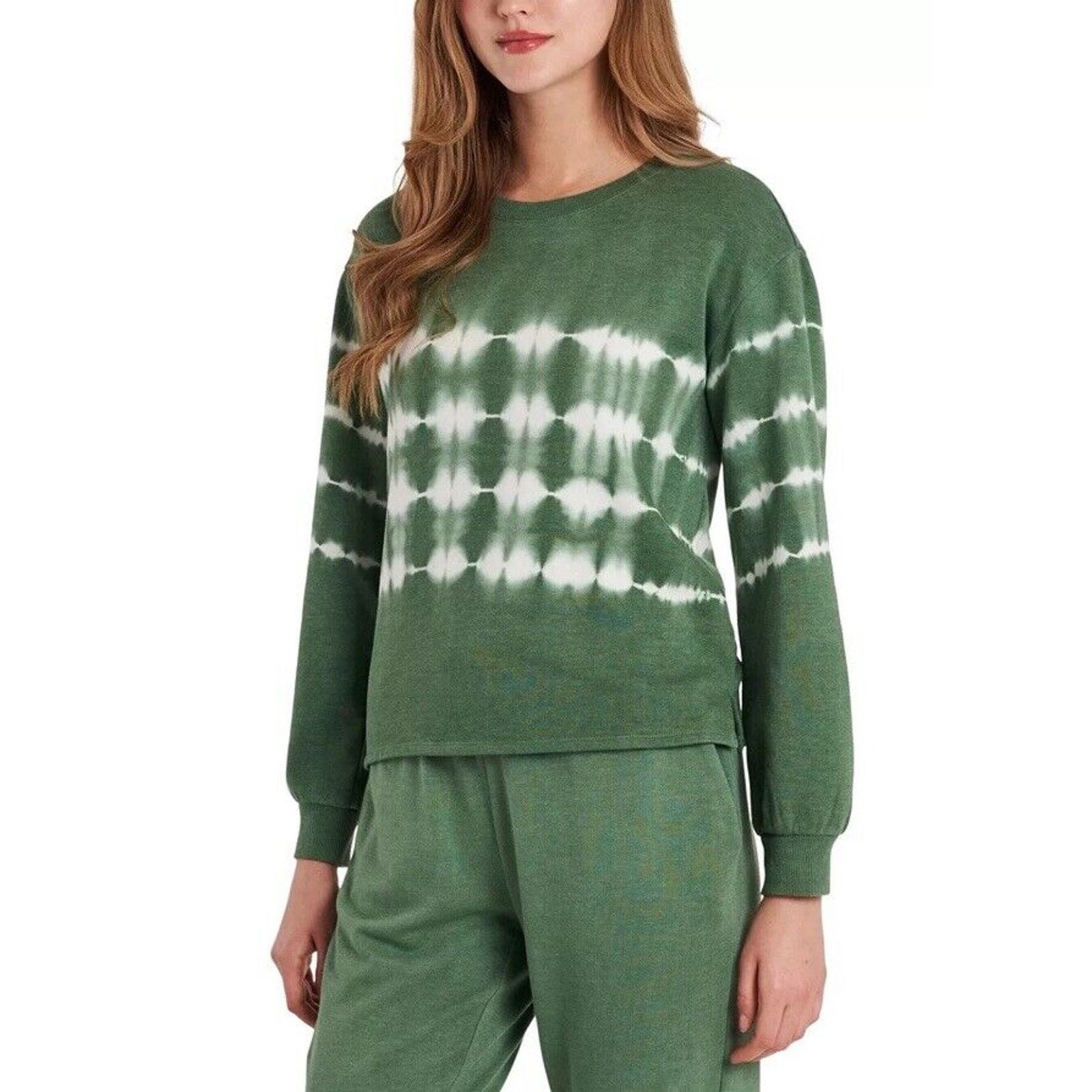 Vince Camuto VINCE CAMUTO Tie Dyed Knit Sweatshirt Green | Size PS Size S / US 4 / IT 40 - 1 Thumbnail