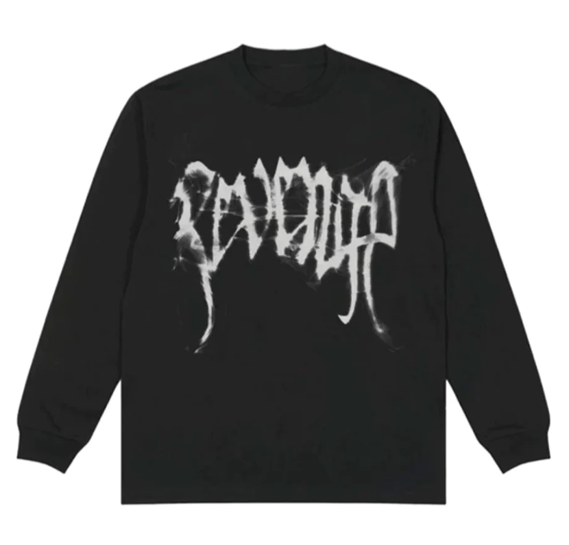 image of Revenge "smoke" Long Sleeve Tee in Black, Men's (Size XL)