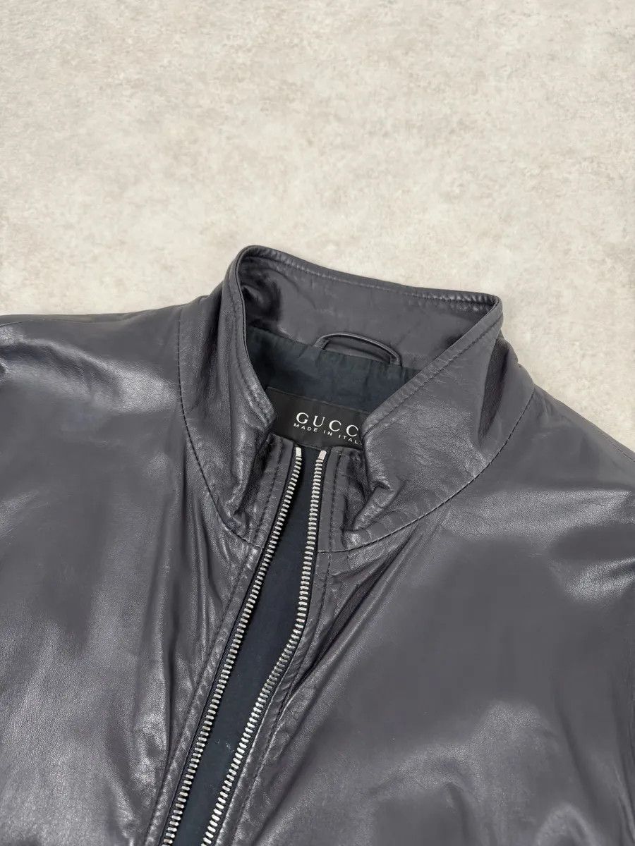 Gucci 2000s Gucci Black Leather Minimalist Jacket Size US M / EU 48-50 / 2 - 8 Thumbnail