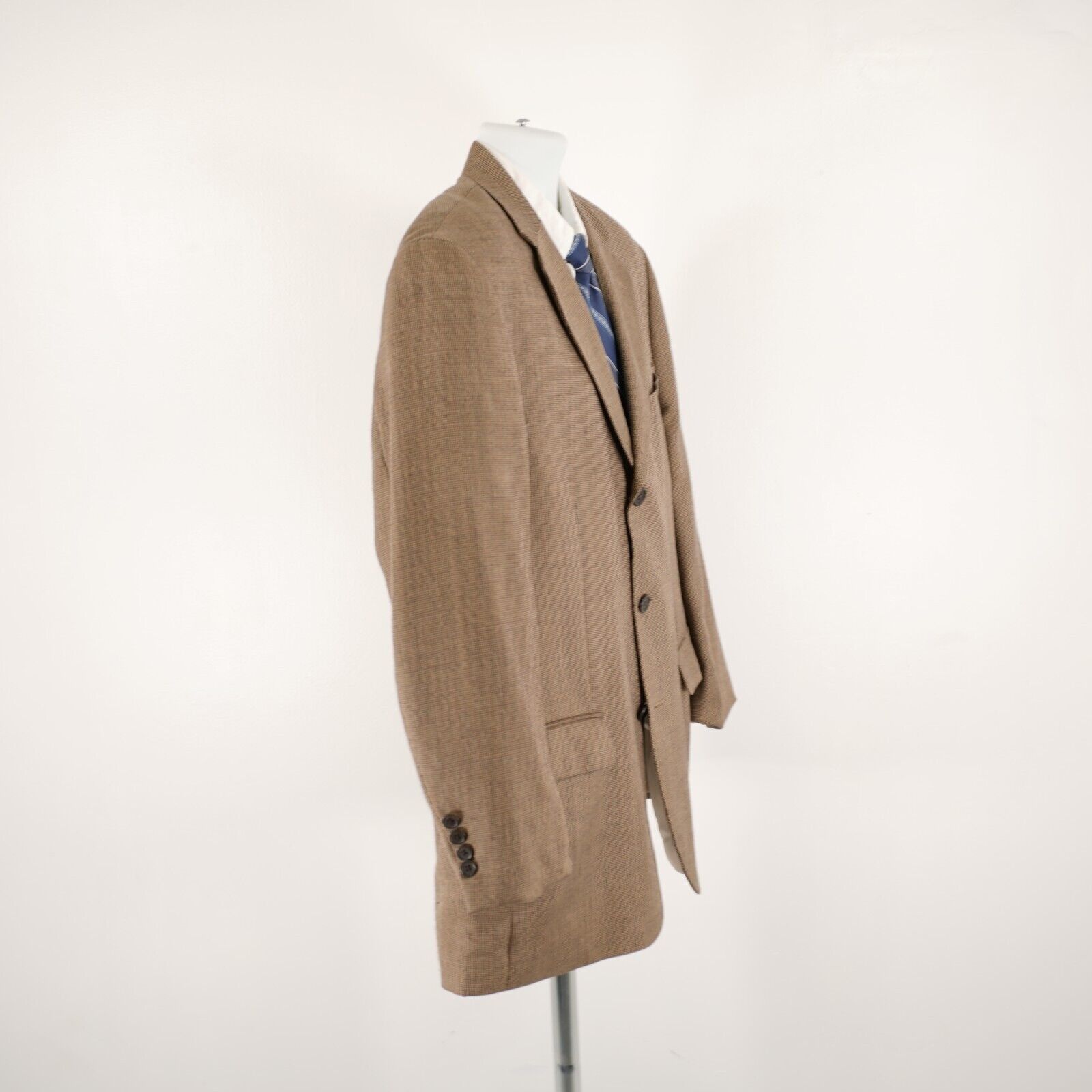 Lord & Taylor Nautica Lord & Taylor Brown Blue Check Silk Wool 3 Button Sp Size 42R - 8 Thumbnail