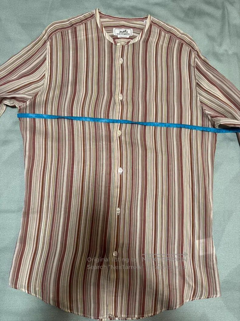 Hermes Hermes Silk shirt, Henry collar, 20% silk + 80% cotton Size US XXS / EU 40 - 5 Thumbnail