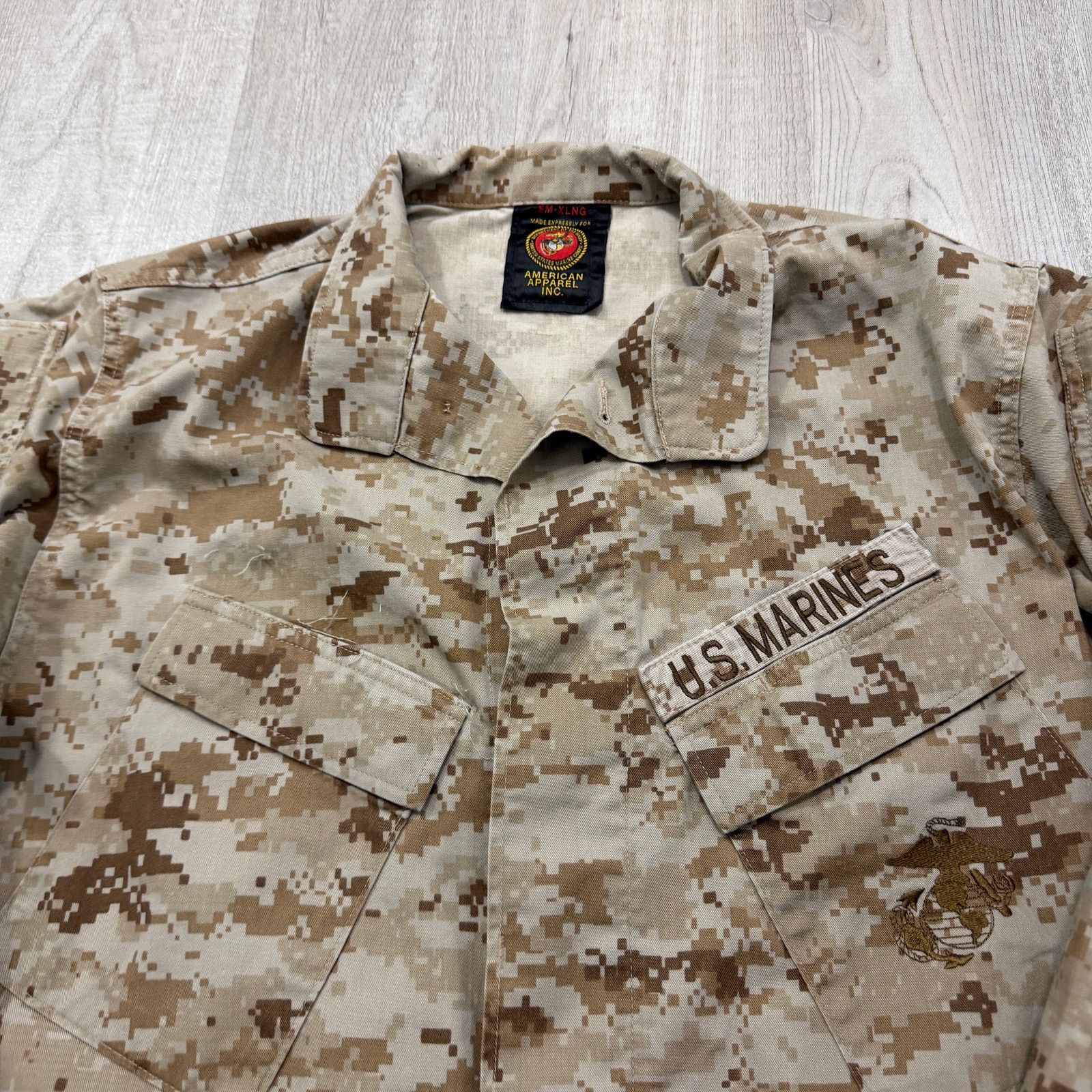 Vintage US Marines Military Shirt Jacket Men's Small Extra Long Size US S / EU 44-46 / 1 - 3 Thumbnail