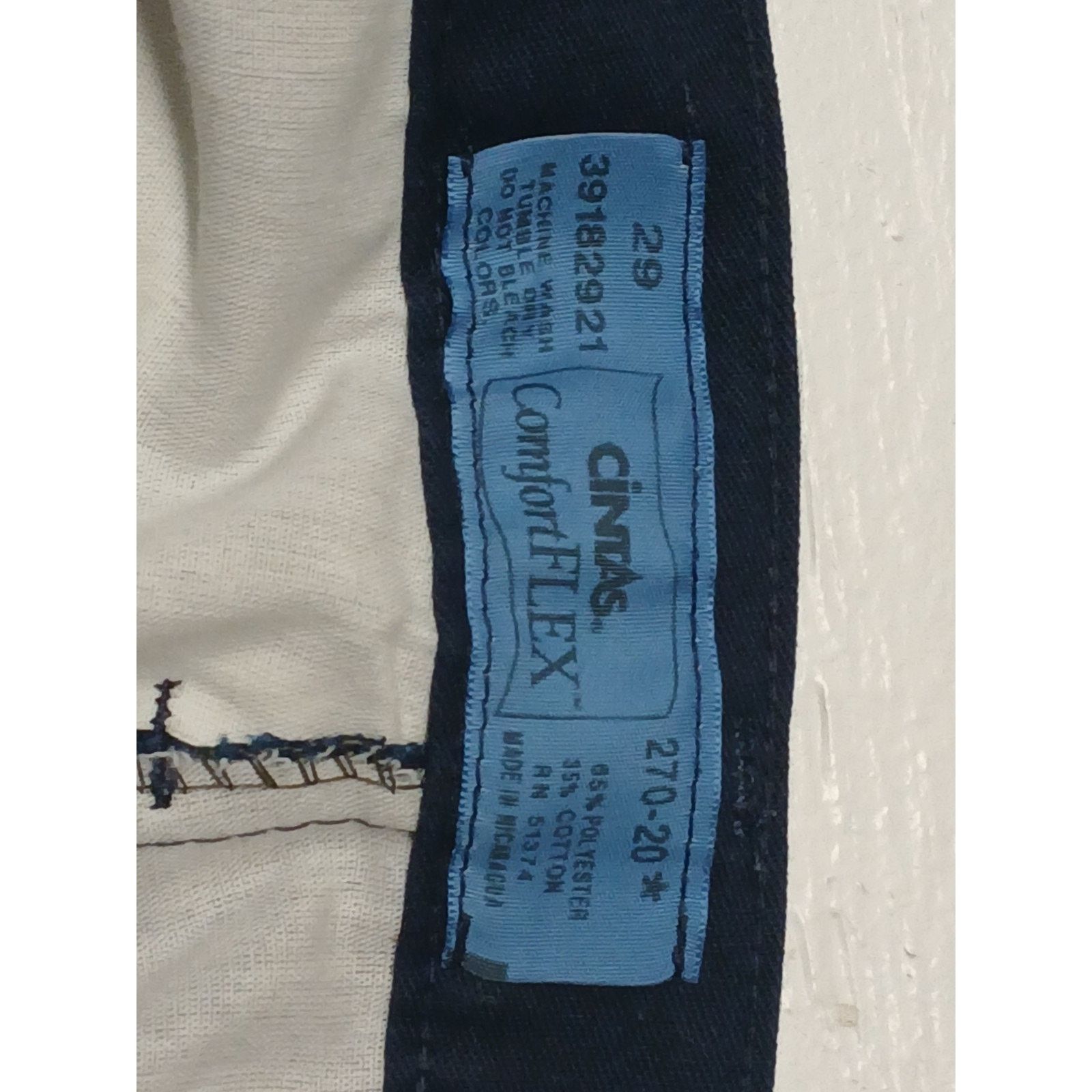 Cintas Cintas (29) Navy Blue Comfort Flex Work Uniform Jeans/Pants Size 29" - 7 Thumbnail