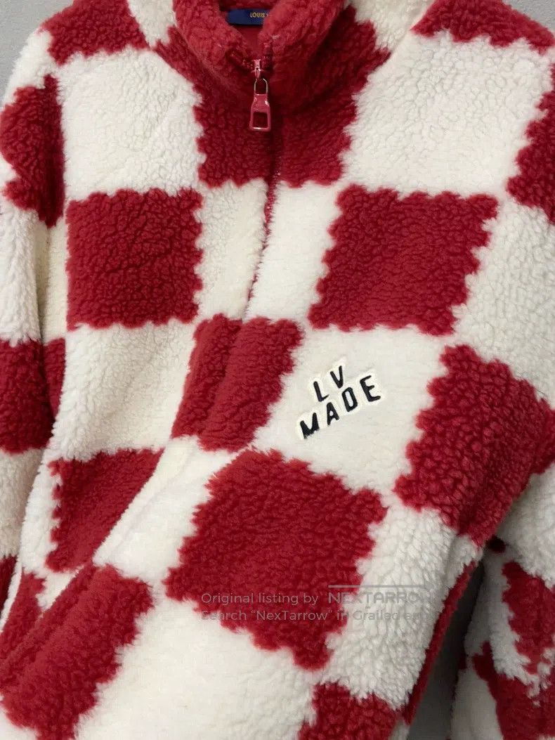 Louis Vuitton Louis Vuitton Nigo co-branded checkerboard lambswool jacke Size US XL / EU 56 / 4 - 4 Thumbnail