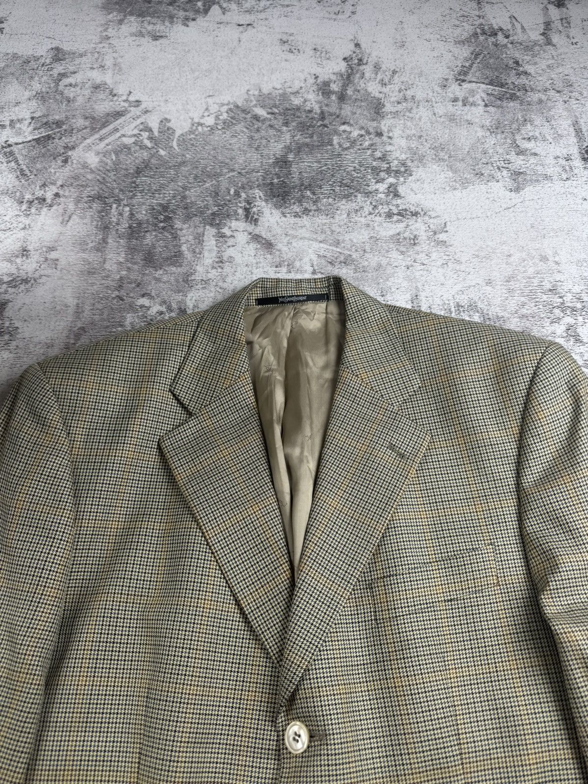 Yves Saint Laurent Yves Saint Laurent YSL Men’s Houndstooth Size 52 Classic Blazer Suit Jacket Size 52R - 7 Thumbnail
