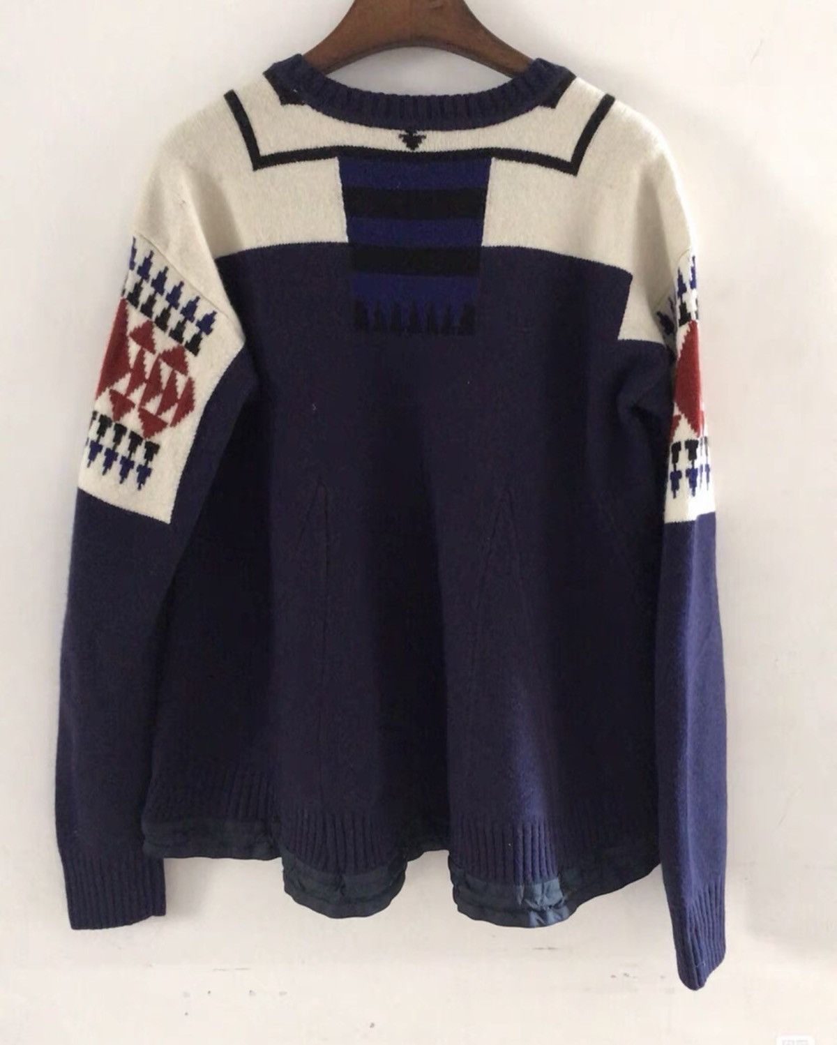 Sacai SACAI patchwork top sweater, combining black knitwear jacket Size US L / EU 52-54 / 3 - 4 Thumbnail