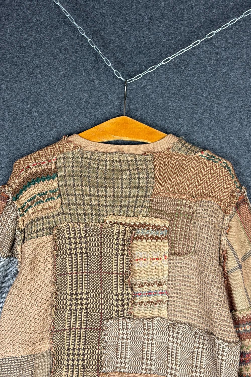 Polo Ralph Lauren ss05 Ralph Lauren Patchwork Tweed Cardigan – Early 2000s Size US L / EU 52-54 / 3 - 8 Thumbnail