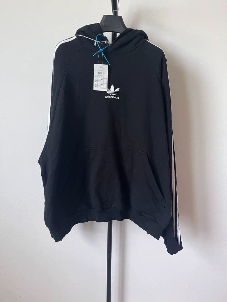 Balenciaga Balenciaga x Adidas Striped Logo Hoodie - dmc Size US M / EU 48-50 / 2 - 1 Thumbnail