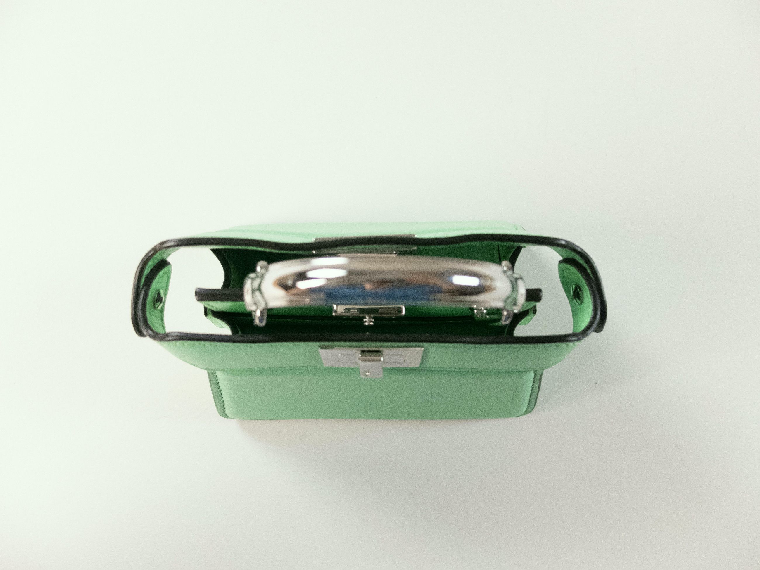 FENDI Peekaboo Micro mint green mini lambskin leather bag