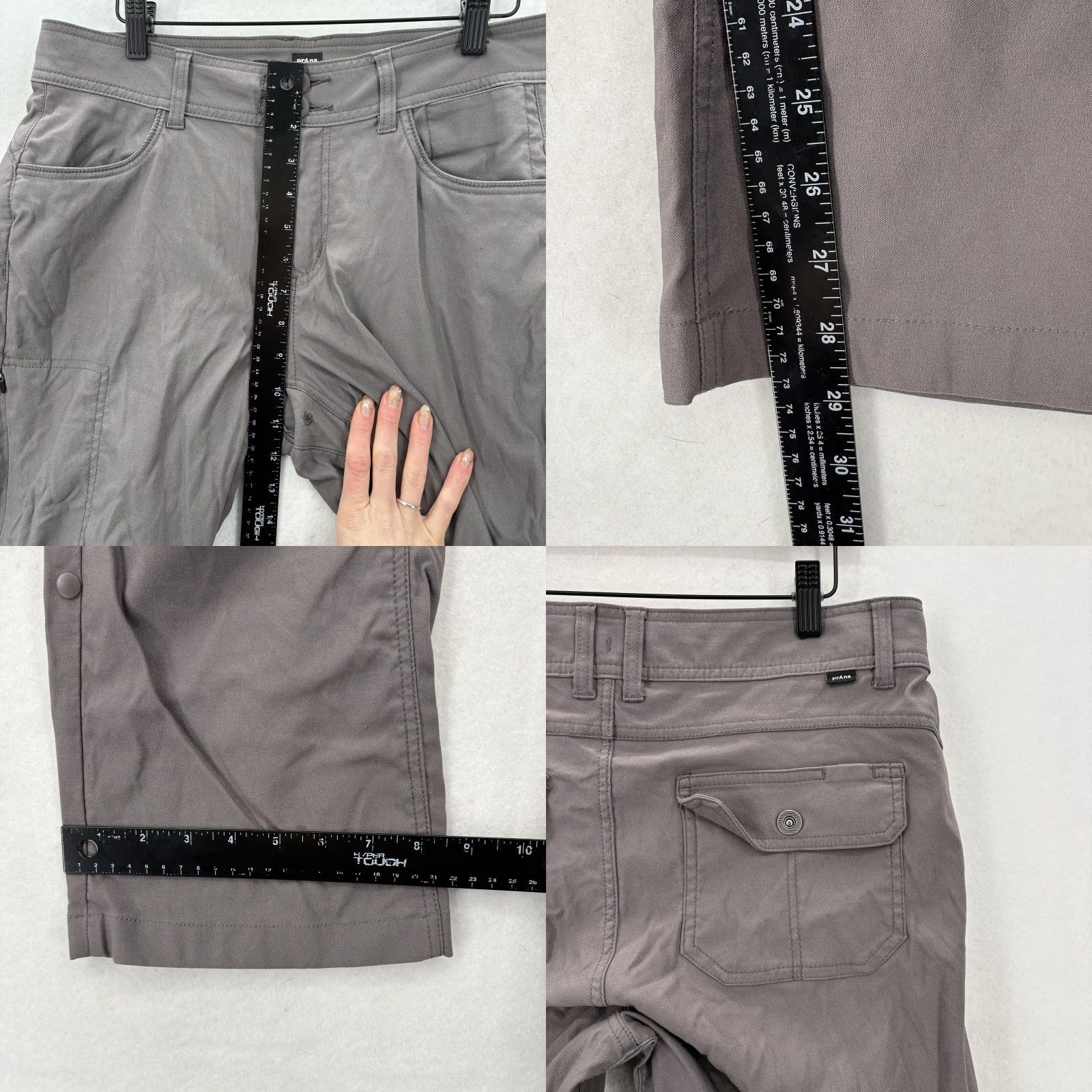 Prana Prana Halle Pant II Womens 10 Tall Gray Nylon Stretch Convertible Size 32" / US 10 / IT 46 - 8 Thumbnail