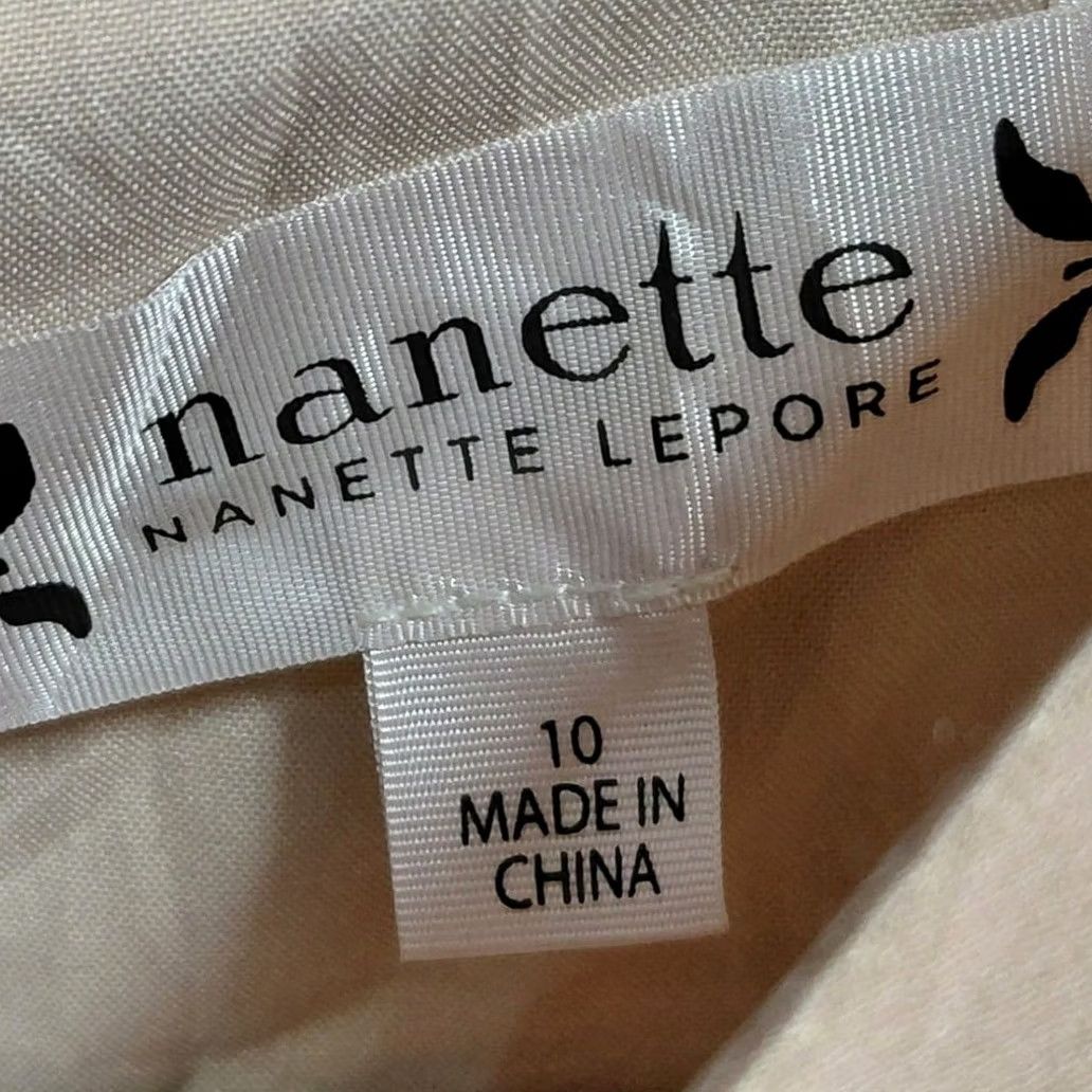 Nanette Lepore Nanette Lepore Floral Embroidered Beige Knee Length Dress Size 10 Size L / US 10 / IT 46 - 4 Thumbnail