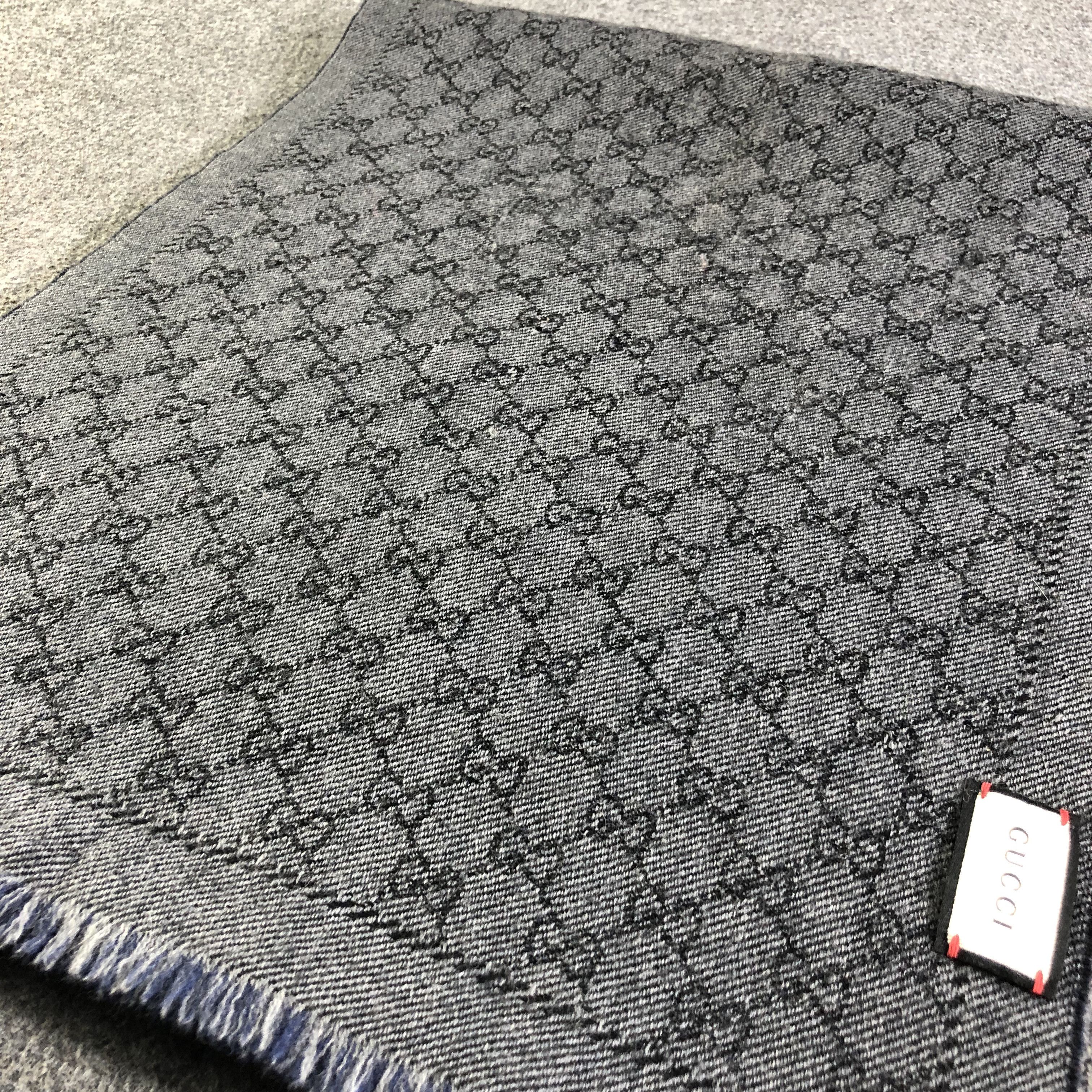 Gucci Gucci Monogram GG Full Print Wool Scarf Muffler V2628 Size ONE SIZE - 4 Thumbnail