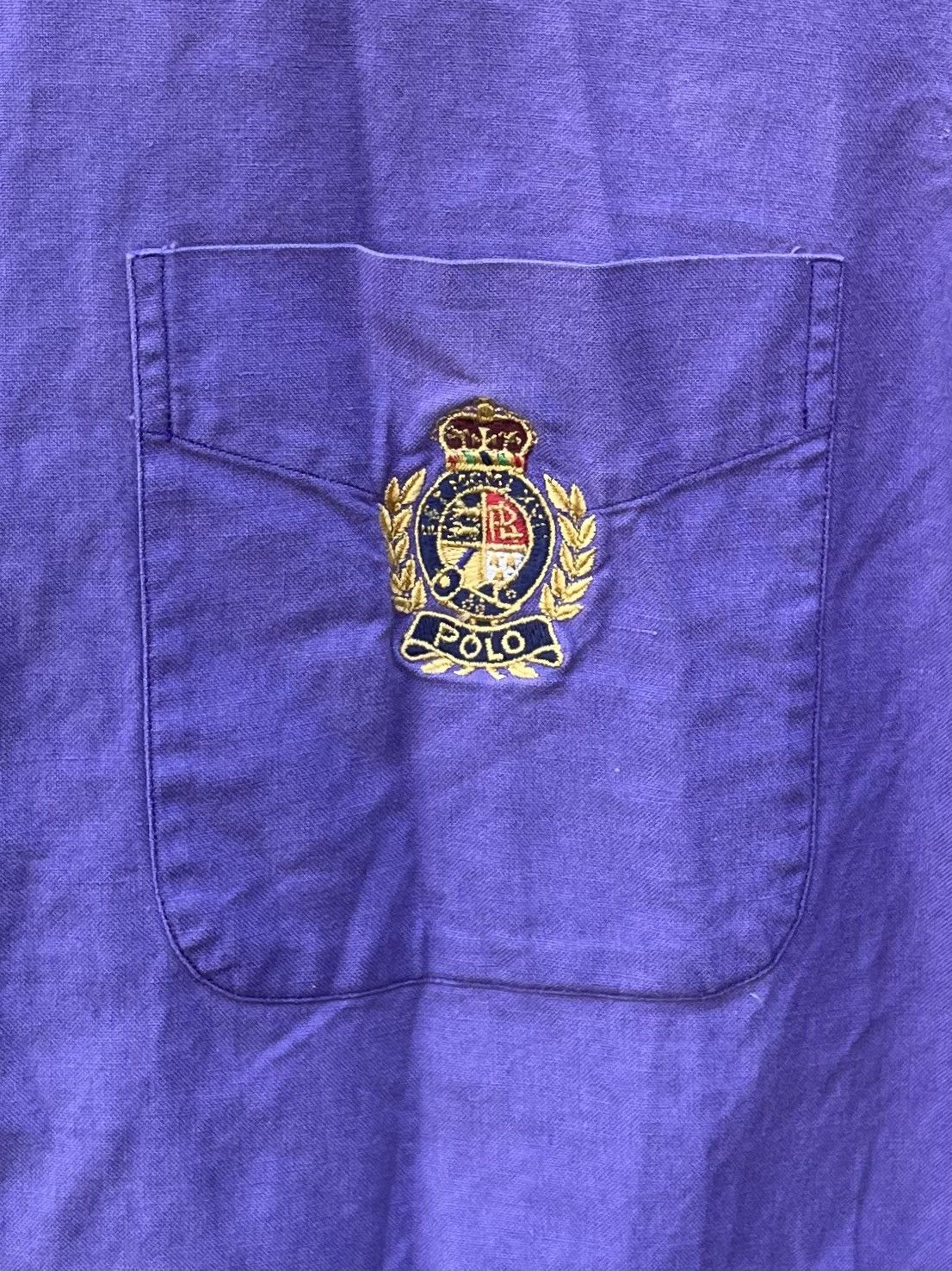 Polo Ralph Lauren VTG Polo Ralph Lauren Crest Mens Purple Short Sleeve Size US L / EU 52-54 / 3 - 4 Thumbnail