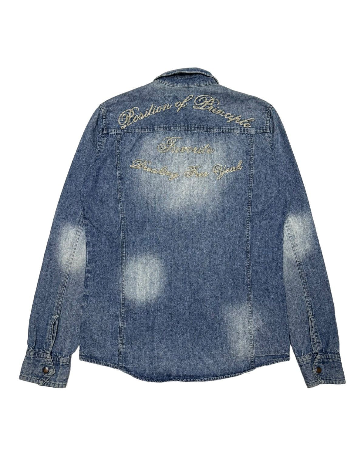 If Six Was Nine 🔥SCHLUSSEL BUTTON UP WESTERN DENIM SHIRT Size US S / EU 44-46 / 1 - 9 Thumbnail