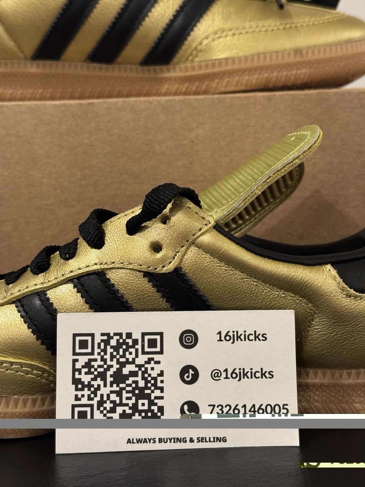 Adidas Size 6 - Adidas Samba LT Gold Metallic Black Gum W Size US 6 / IT 36 - 2 Thumbnail