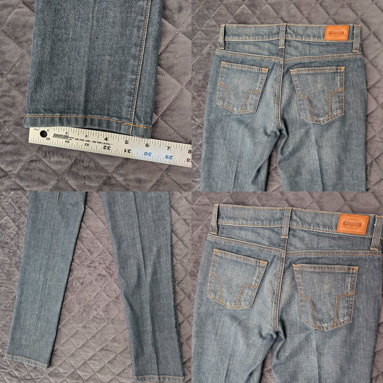 Fossil VINTAGE Fossil Straight Leg Mid Rise Dark Wash Denim Jeans Women's Size 26 Blue Size 26" / US 2 / IT 38 - 8 Thumbnail