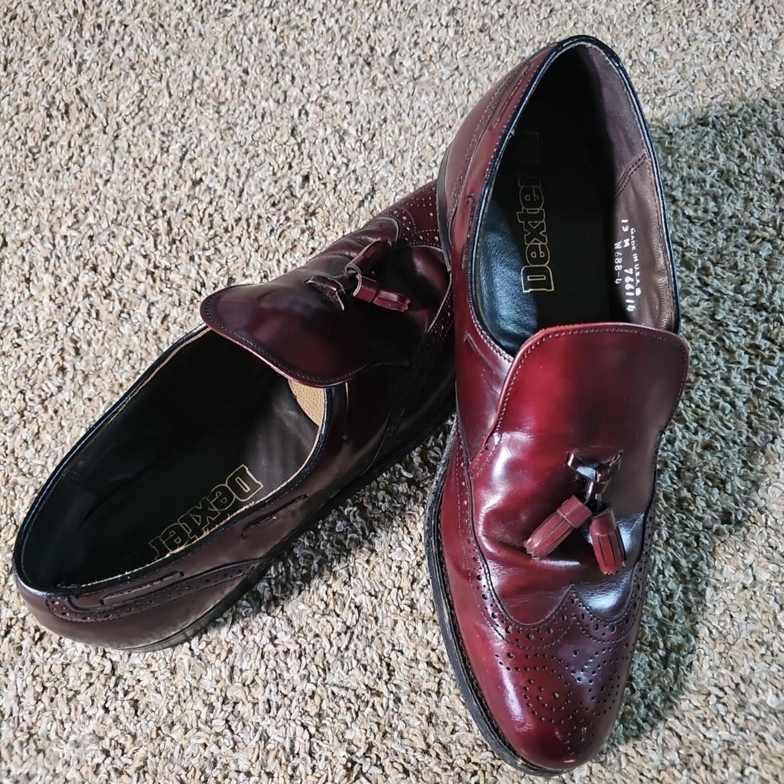 DUKE + DEXTER Dexter Leather SlipOn Wingtip Tassle Dress Shoe 13M USA Made Size US 13 / EU 46 - 1 Thumbnail