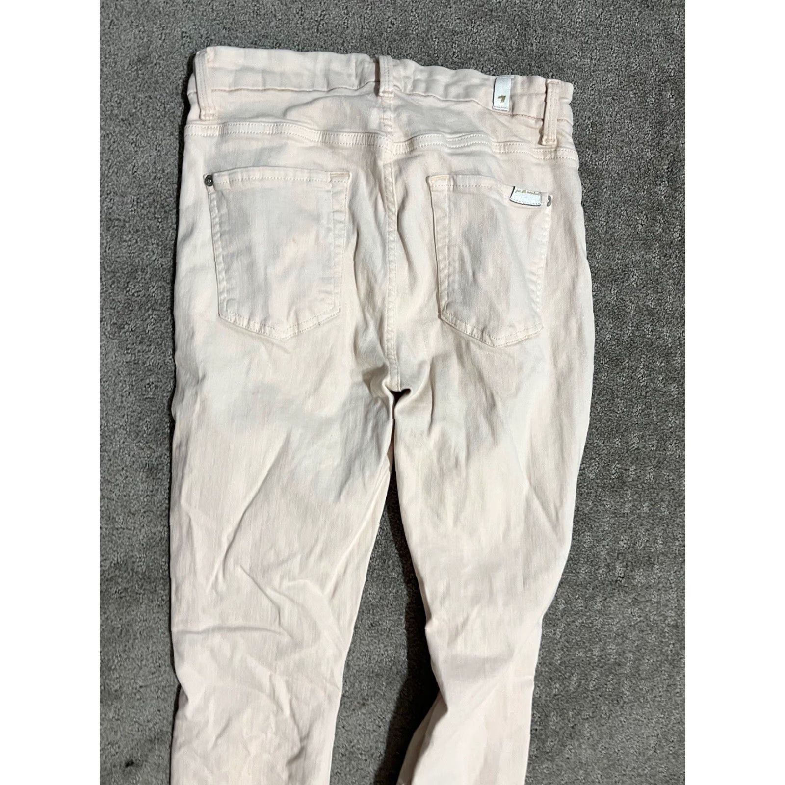 7 For All Mankind VINTAGE 7 for all Mankind Jeans Womens 28 Pink Denim Ankle Skinny Stretch Size 28" / US 6 / IT 42 - 2 Thumbnail
