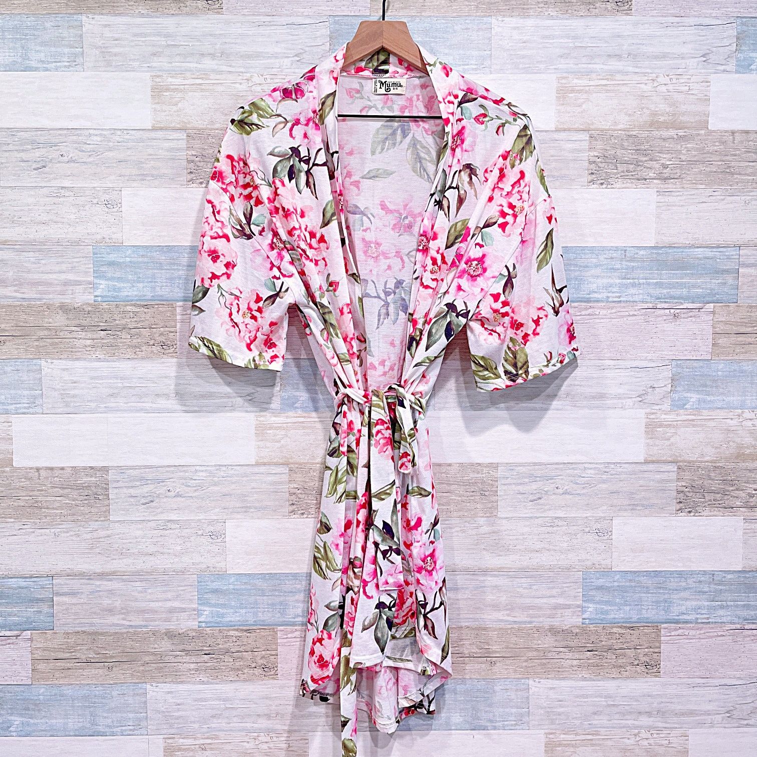 Show Me Your MuMu Show Me Your Mumu Floral Kimono Robe White Pink Belted OS Size ONE SIZE - 1 Thumbnail