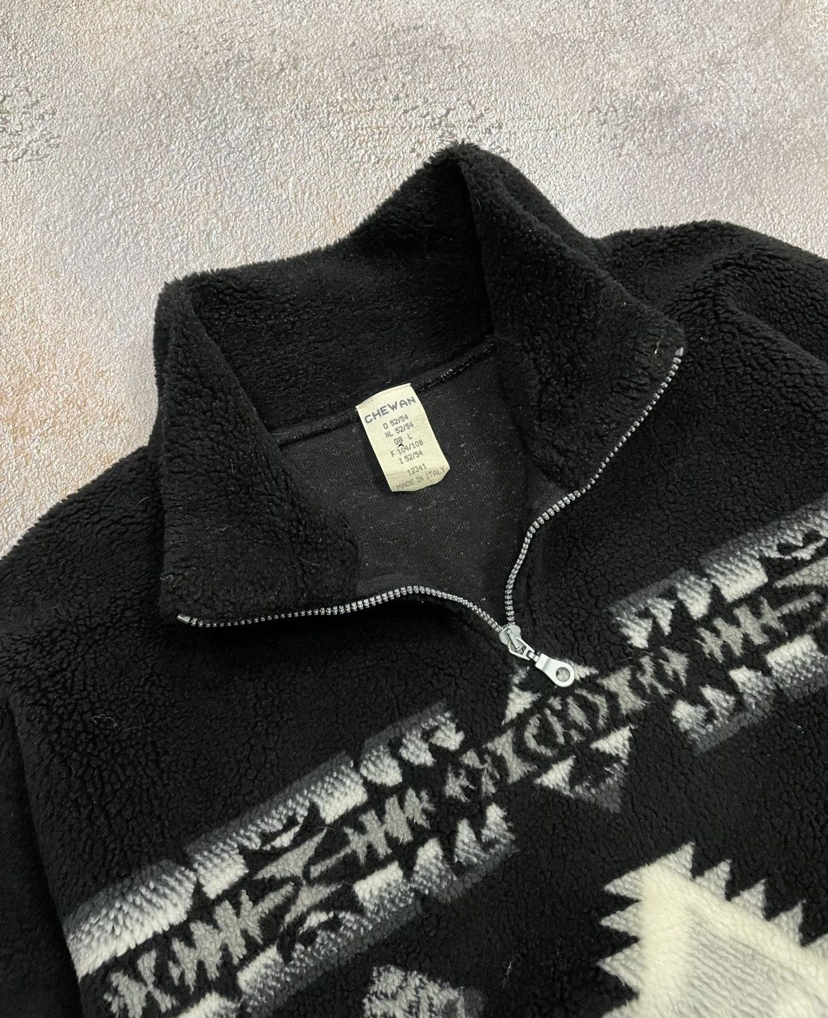 Japanese Brand Vintage Chewan Teddy Fleece Black Sweater Size US L / EU 52-54 / 3 - 4 Thumbnail