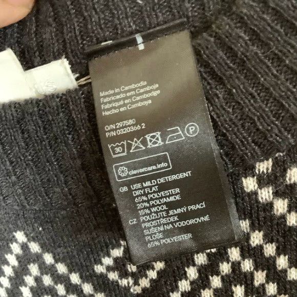 H&M VINTAGE H&M Western Sweater Poncho Womens XS/S Oversized Gray Tunic Pullover Wool Blend Size XS / US 0-2 / IT 36-38 - 7 Thumbnail