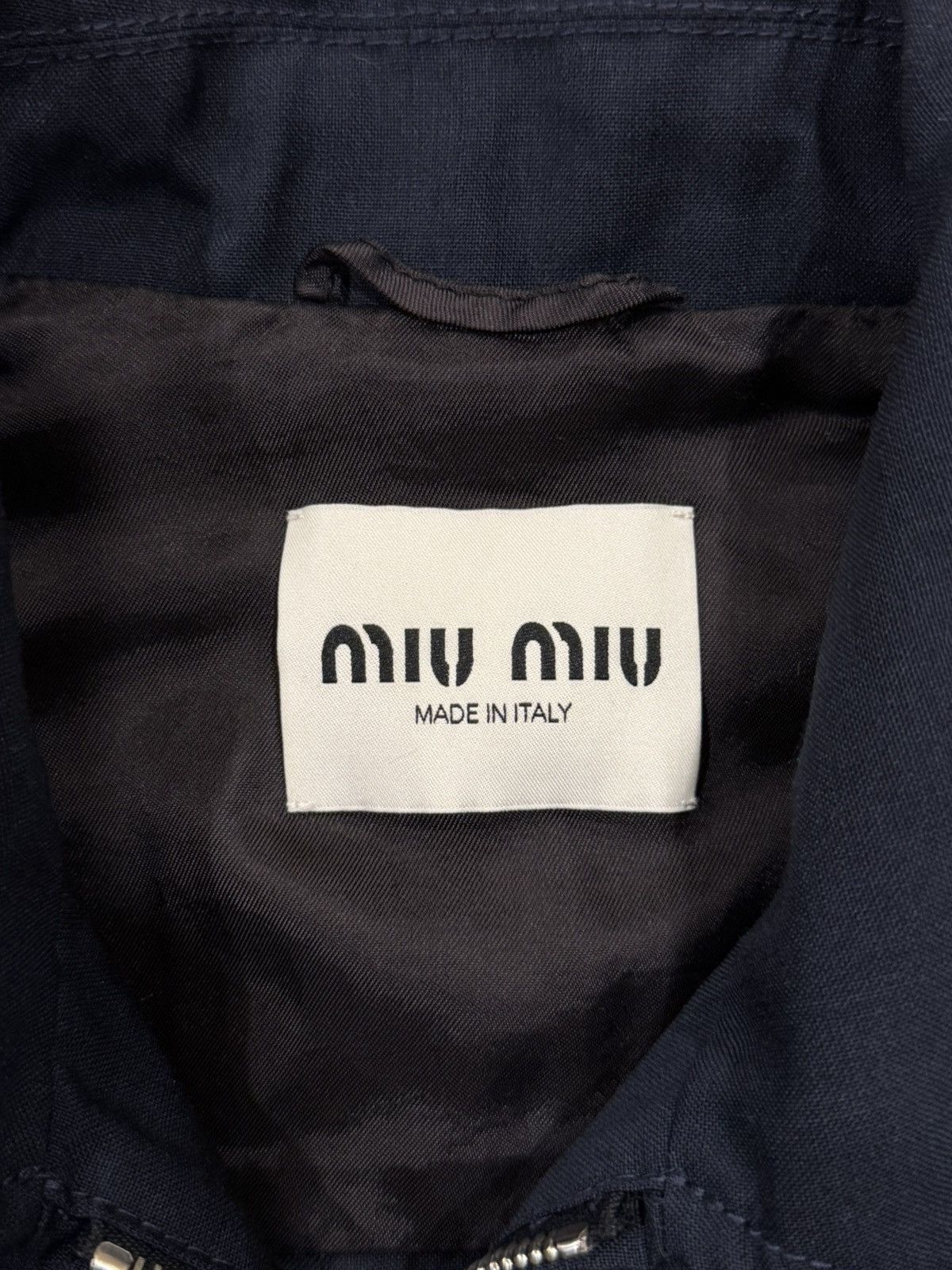 Miu Miu Miu Miu Mohair Blouson Zip Bomber Navy Blue Light Jacket Size XS / US 0-2 / IT 36-38 - 9 Thumbnail