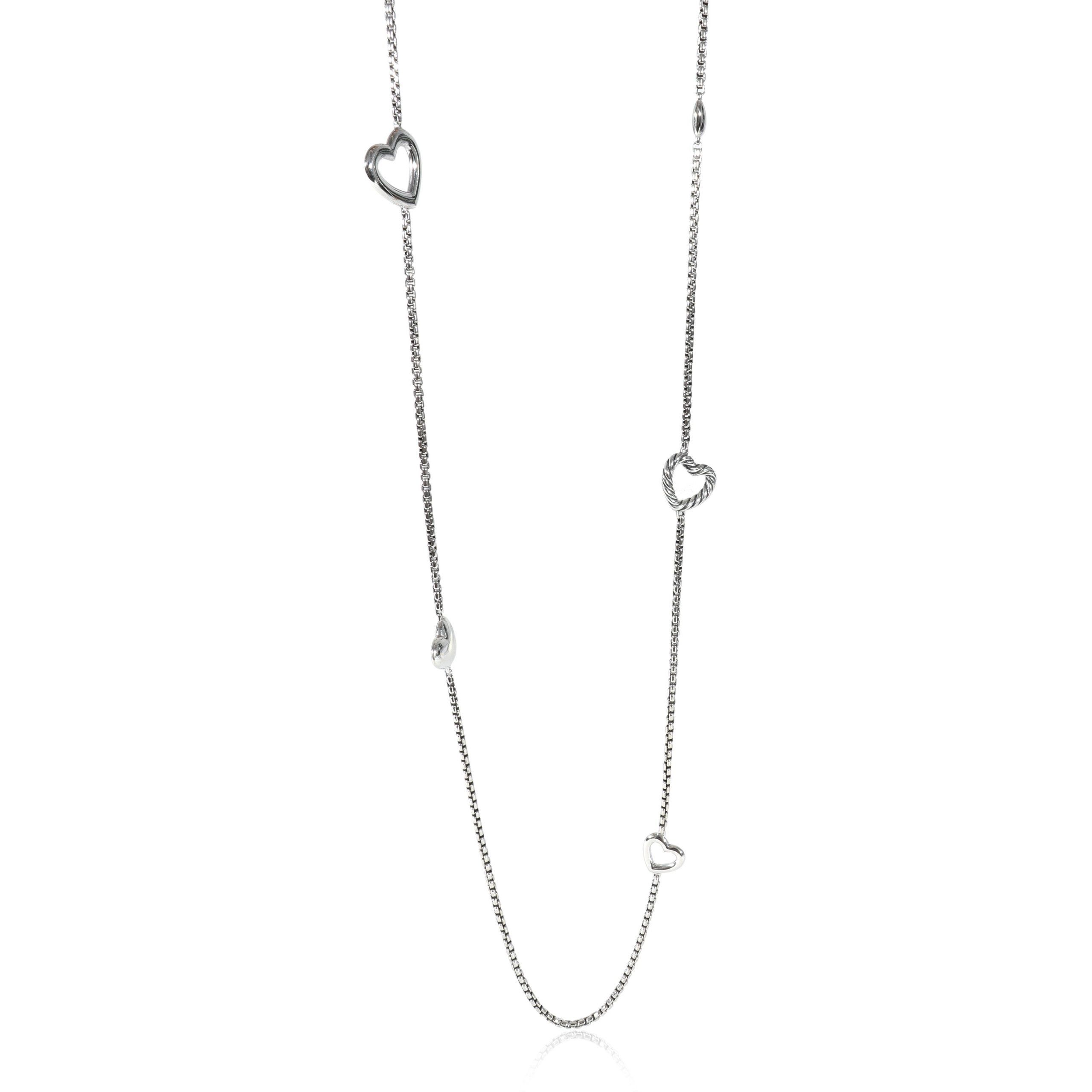 David Yurman Heart Lariat Necklace in Sterling Silver