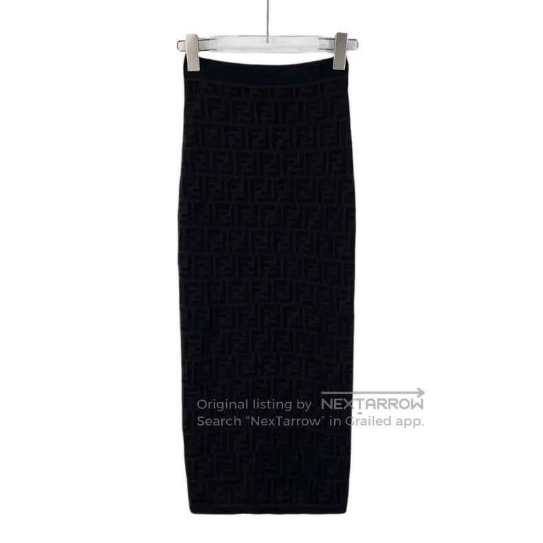 Fendi Fendi Black floral pattern full-print double-sided pencil Size 24" / US 00 / IT 34 - 3 Thumbnail