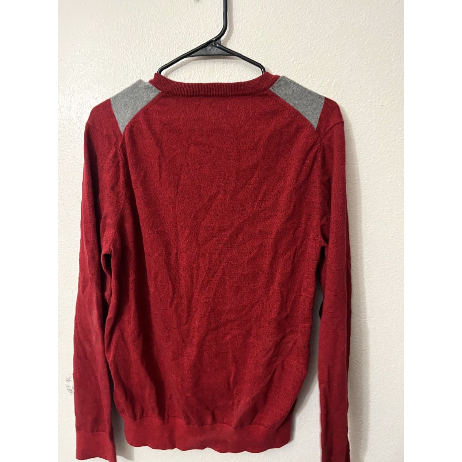 Express Express Sweater Mens Size M Red Argle Diamond V Neck Long Sleeve Classic Knit Pullover Size US M / EU 48-50 / 2 - 2 Thumbnail