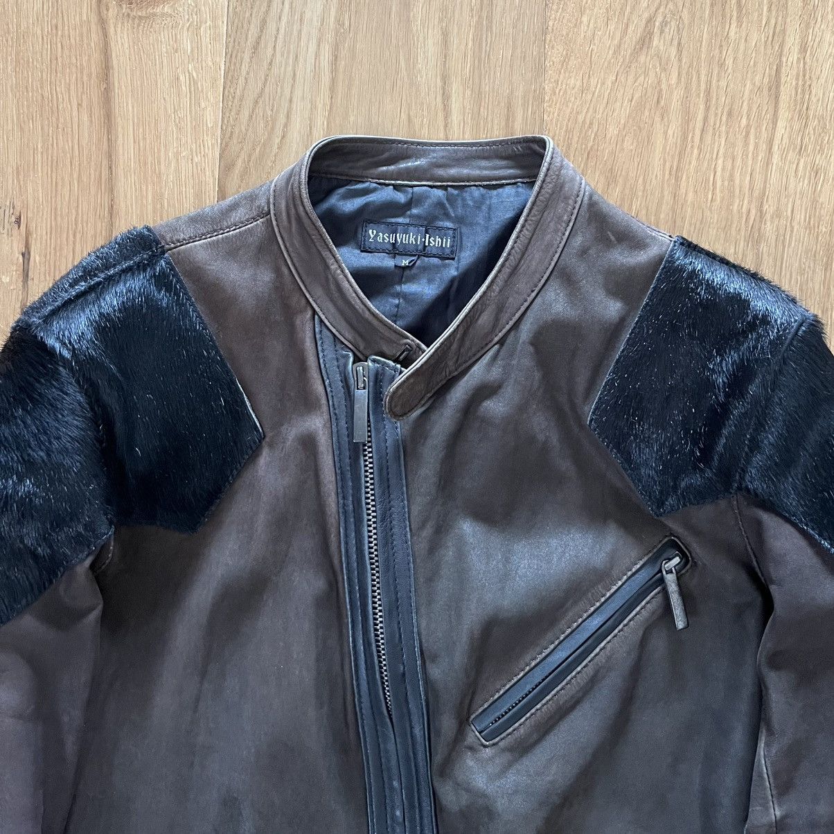 Yasuyuki Ishii Yasuyuki Ishii 2000s Pony Hair Leather Panelled Moto Jacket Size US S / EU 44-46 / 1 - 3 Thumbnail