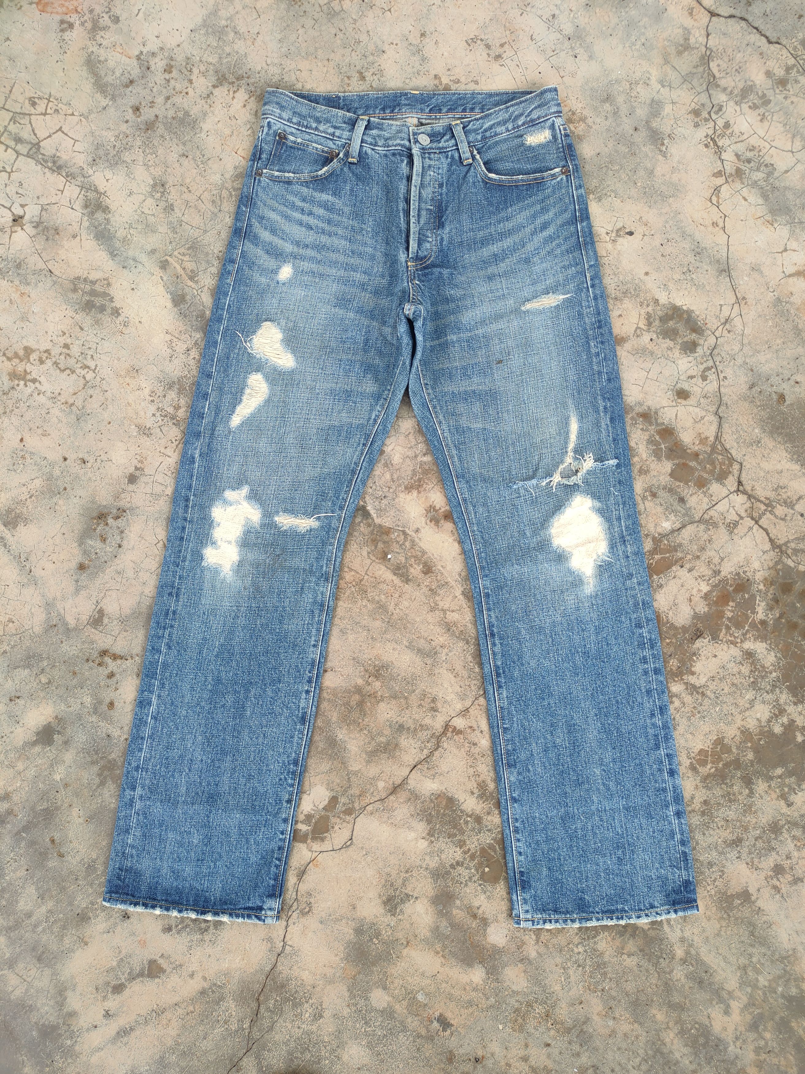 Vision Streetwear Vintage japanese button fly faded jeans denim pants Size US 30 / EU 46 - 1 Thumbnail