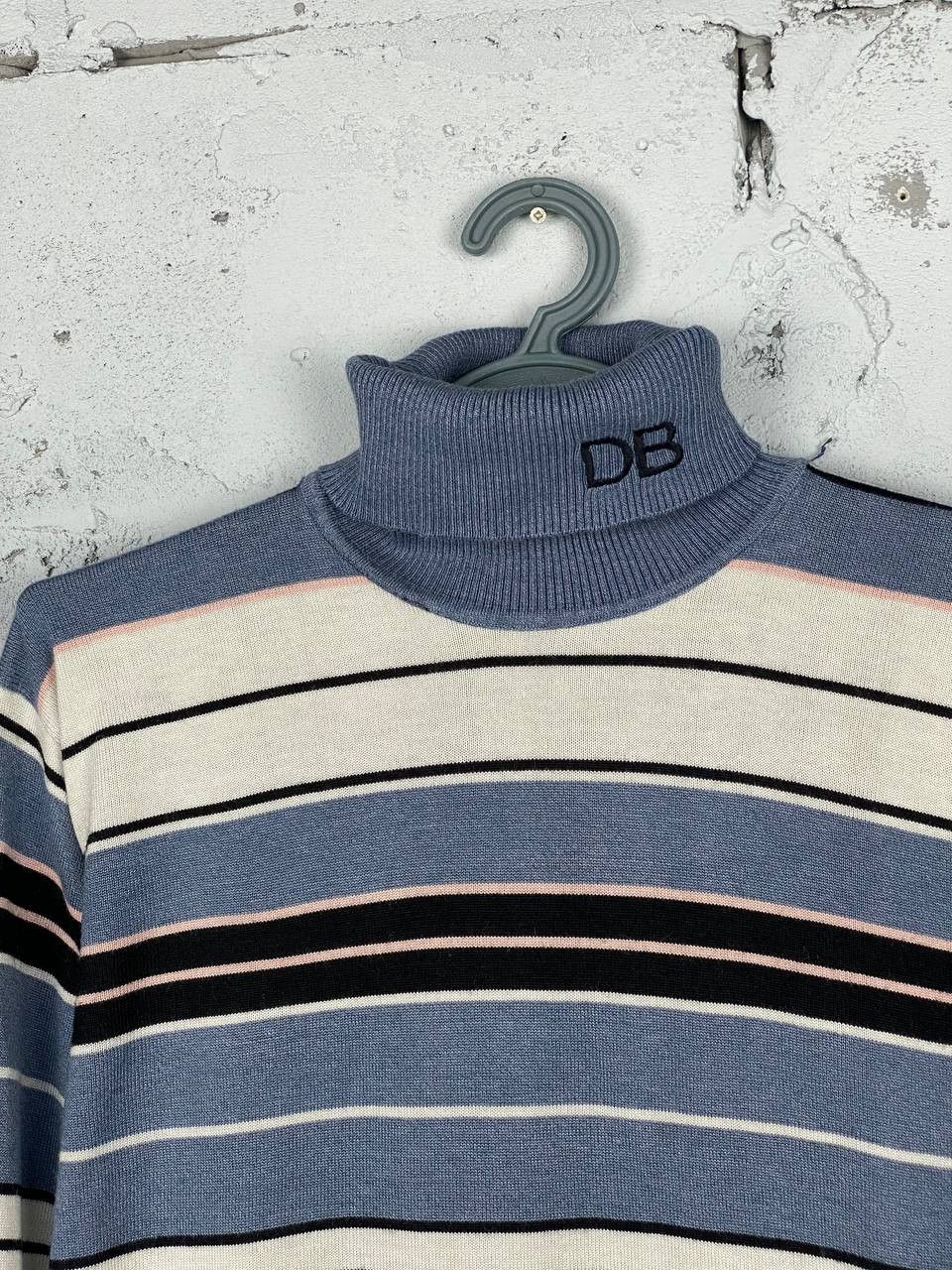 Dirk Bikkembergs Vintage Drik Bikkembergs Striped Big Logo Turtleneck Sweater Size US L / EU 52-54 / 3 - 5 Thumbnail