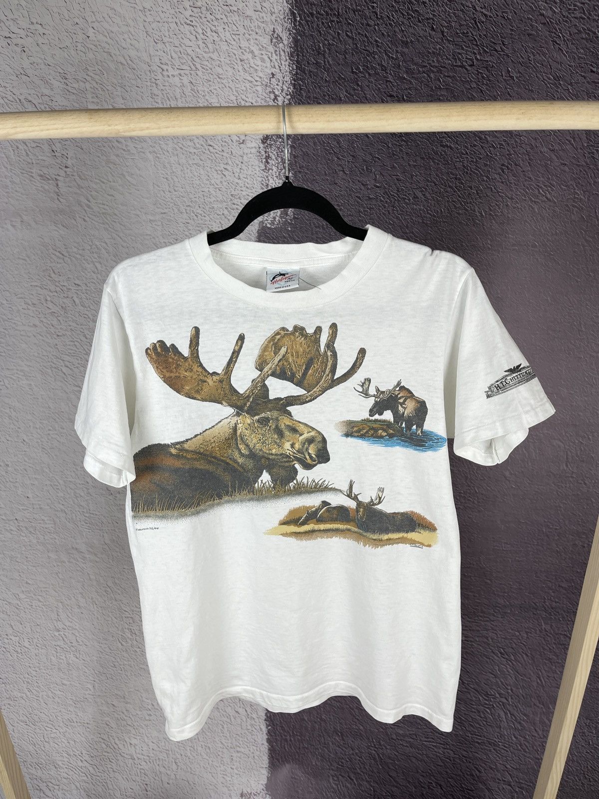 Vintage Vintage 1987 Harlequin NG Moose tee shirt made in USA Size US M / EU 48-50 / 2 - 1 Thumbnail