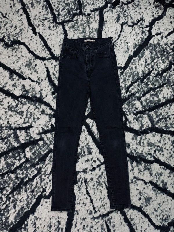 Levi's Levis Mile High Super Skinny Jeans Black 27 28 Size 27" / US 4 / IT 40 - 2 Thumbnail