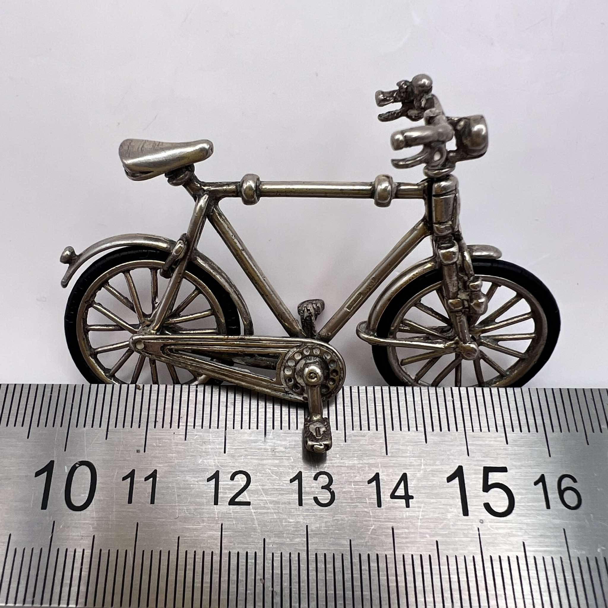 Vintage Vintage Miniature Silver 800 Figure Statue Bike Collectible Size ONE SIZE - 3 Thumbnail