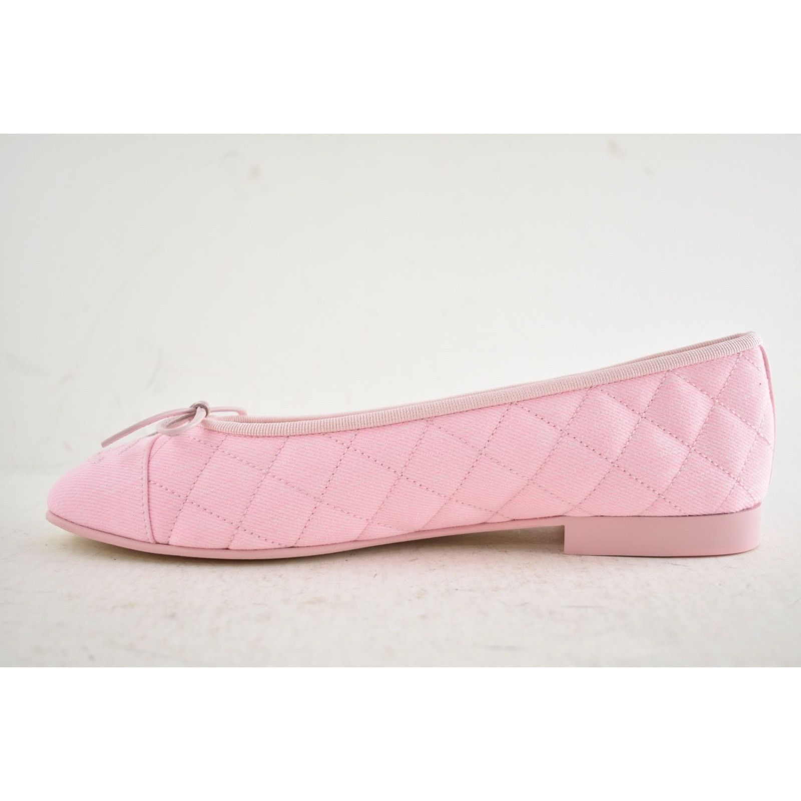 Chanel Chanel Light Pink Denim Quilted CC Bow Ballet Flat 39 Size US 8 / IT 38 - 20 Thumbnail