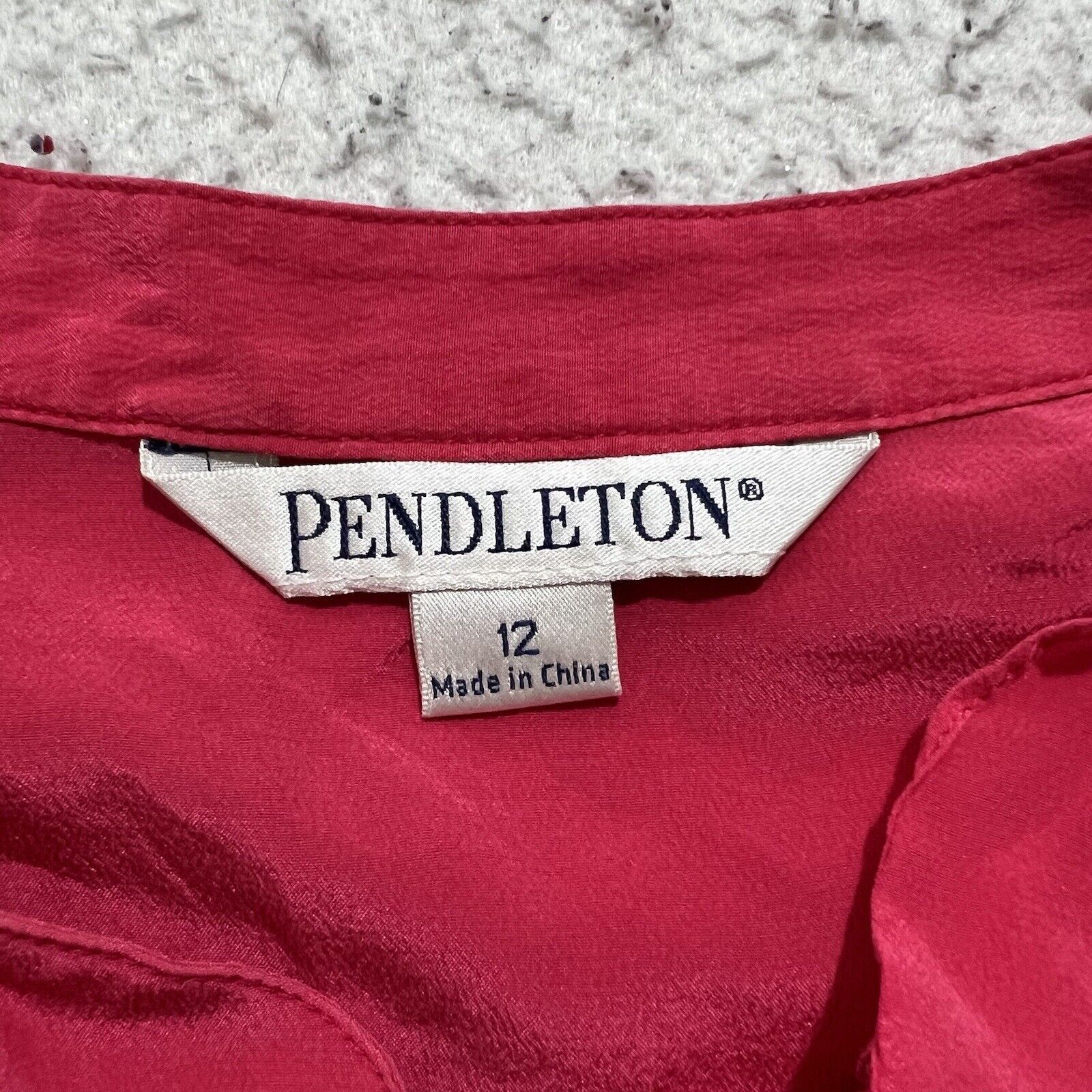 Pendleton Pendleton Silk Short Sleeve Hot Pink Ruffle Button Up Top Size XL / US 12-14 / IT 48-50 - 3 Thumbnail
