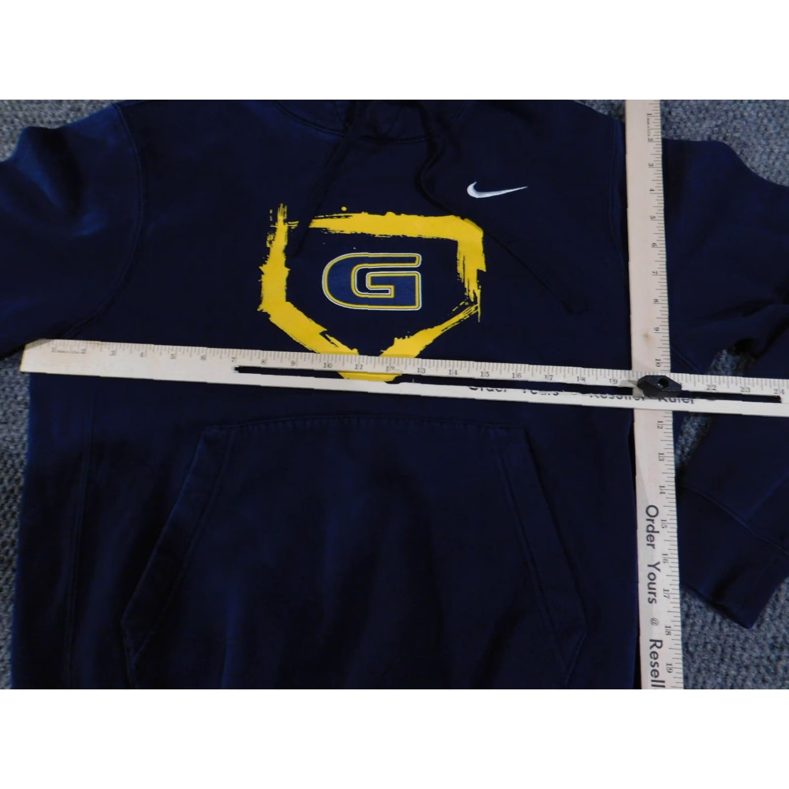 Nike Nike Hoodie Mens Small Navy Blue G Logo Pullover Sweatshirt S Sweatshirt Nike Sportswear Hooded Pockets Logo Warm All Seasons Sports Mens Size US S / EU 44-46 / 1 - 5 Thumbnail