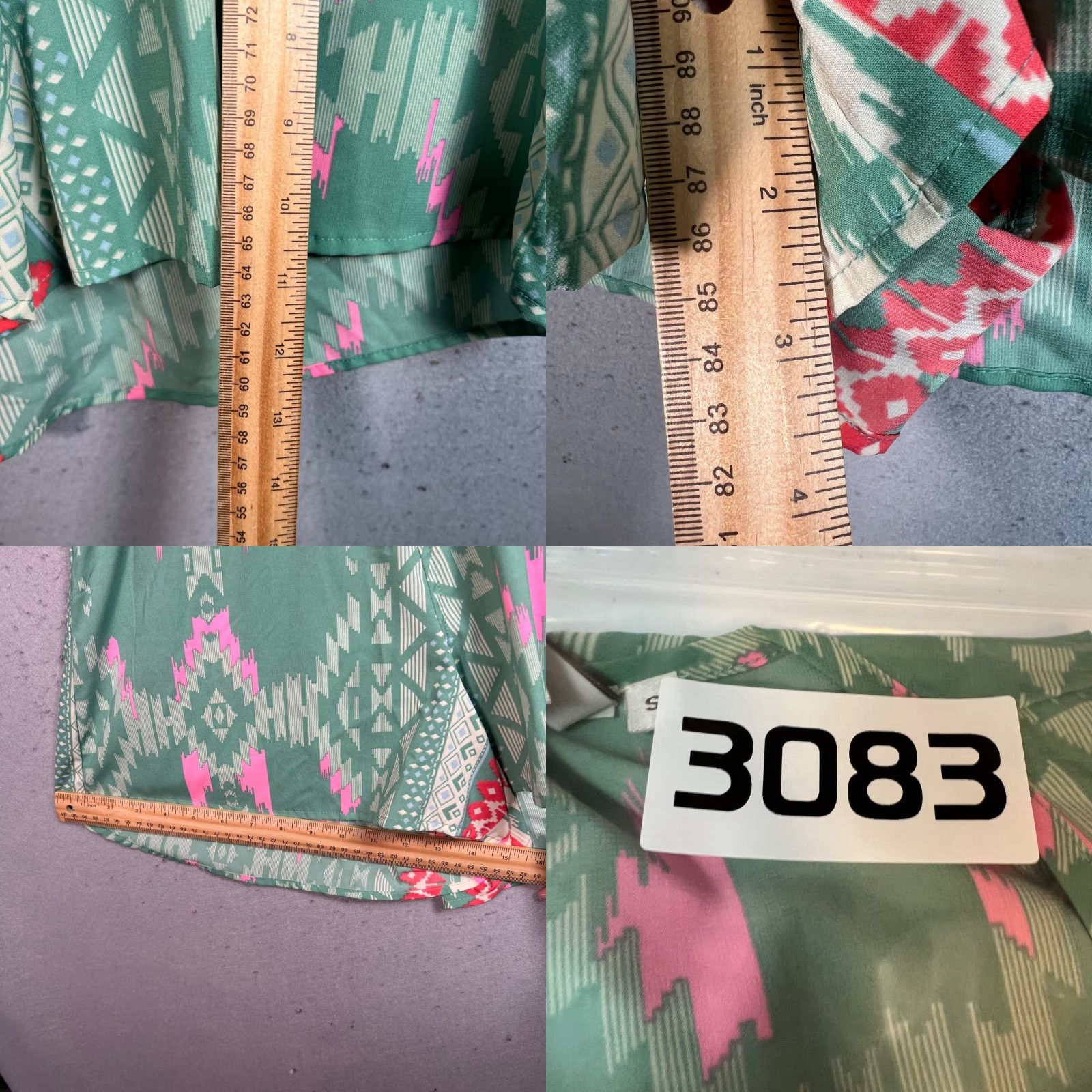 Vintage VINTAGE Elan Romper Shirt Womens Santa Fe Green Pink 3/4 Sleeve V-Neck Size S Adult Small Polyester Size 28" / US 6 / IT 42 - 8 Thumbnail