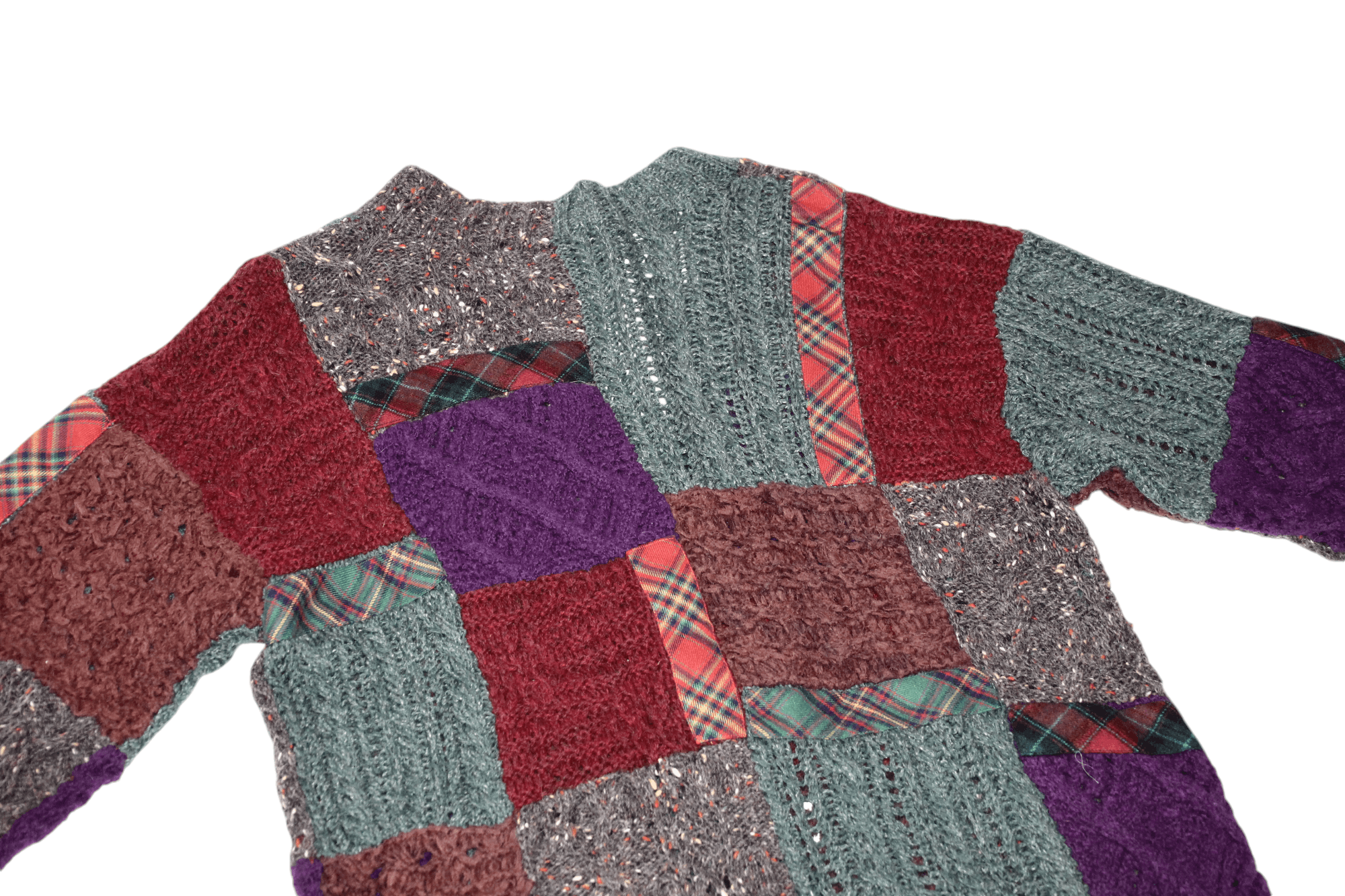 Yoshiyuki Konishi FICCE Yoshiyuki Konishi Boro Patchwork Crochet Knit Cardigan Size US L / EU 52-54 / 3 - 15 Thumbnail