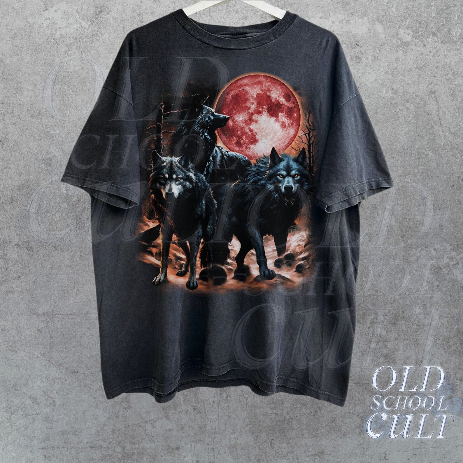The Unbranded Brand Three Dark Wolves Vintage 90s Graphic Shirt Size US M / EU 48-50 / 2 - 3 Thumbnail
